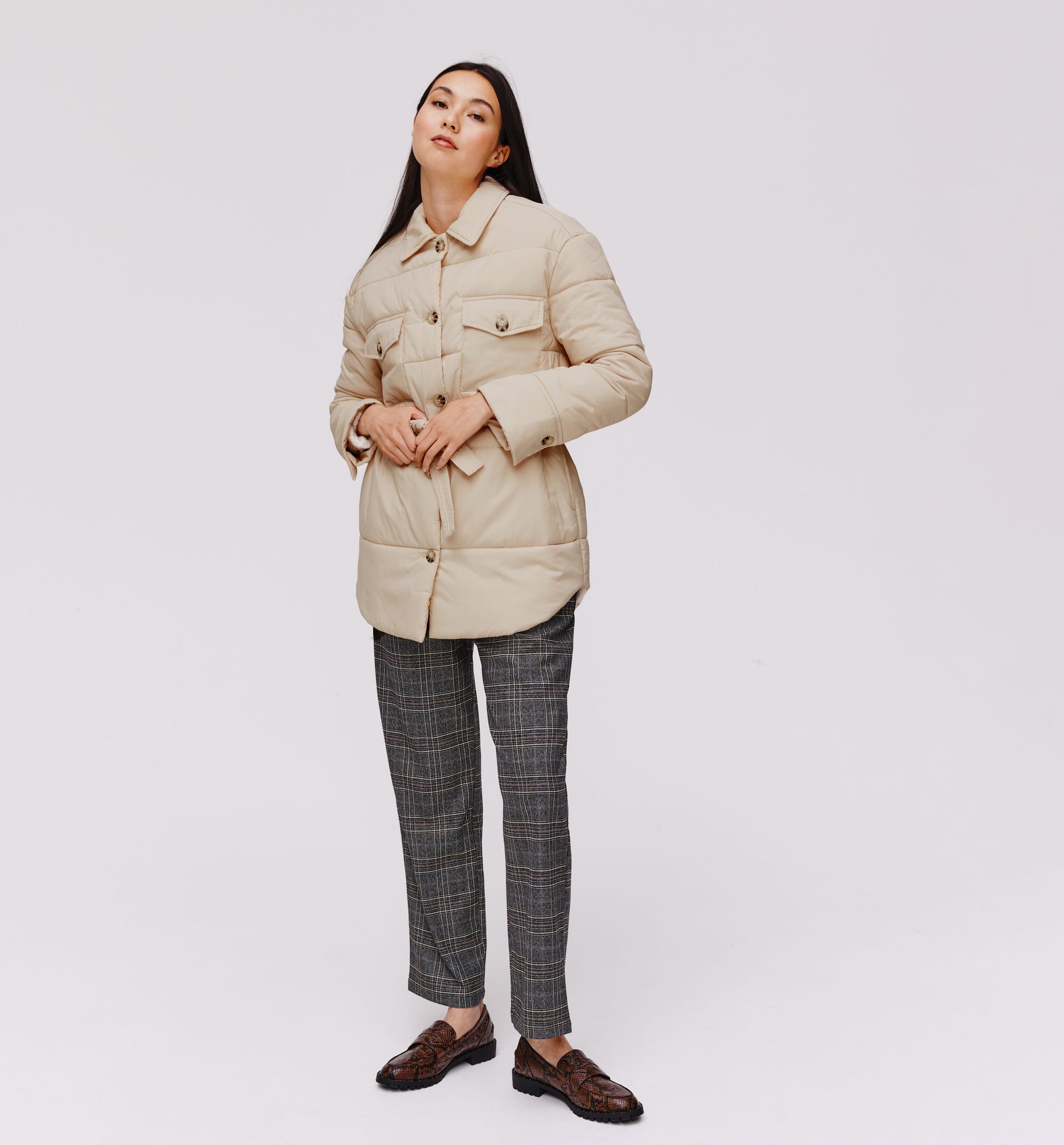 Steppjacke mit Gürtel