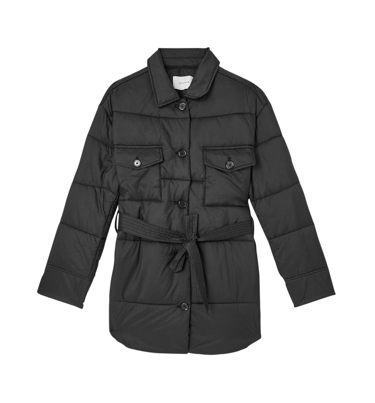 Belted padded jacket