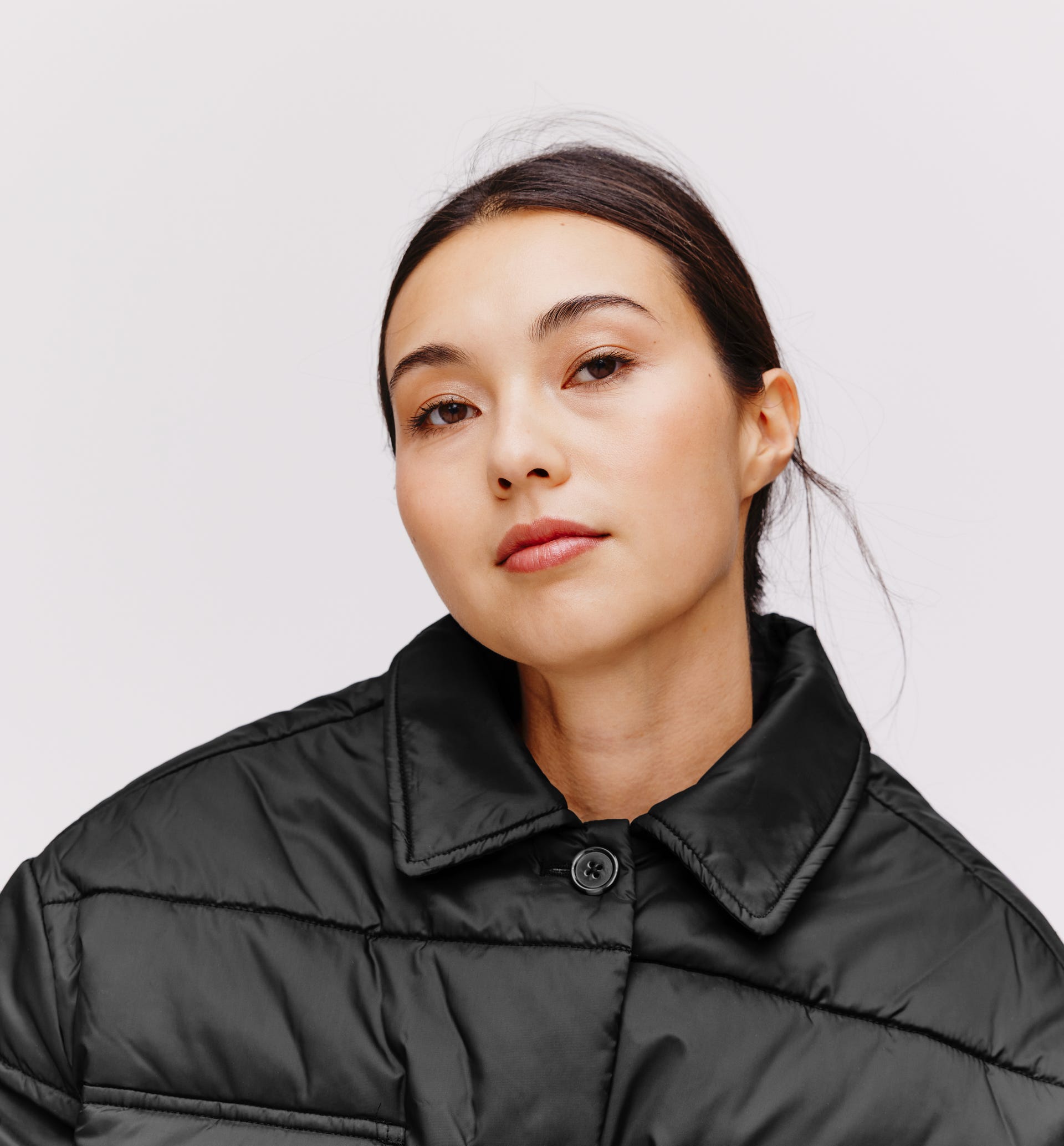 Belted padded jacket