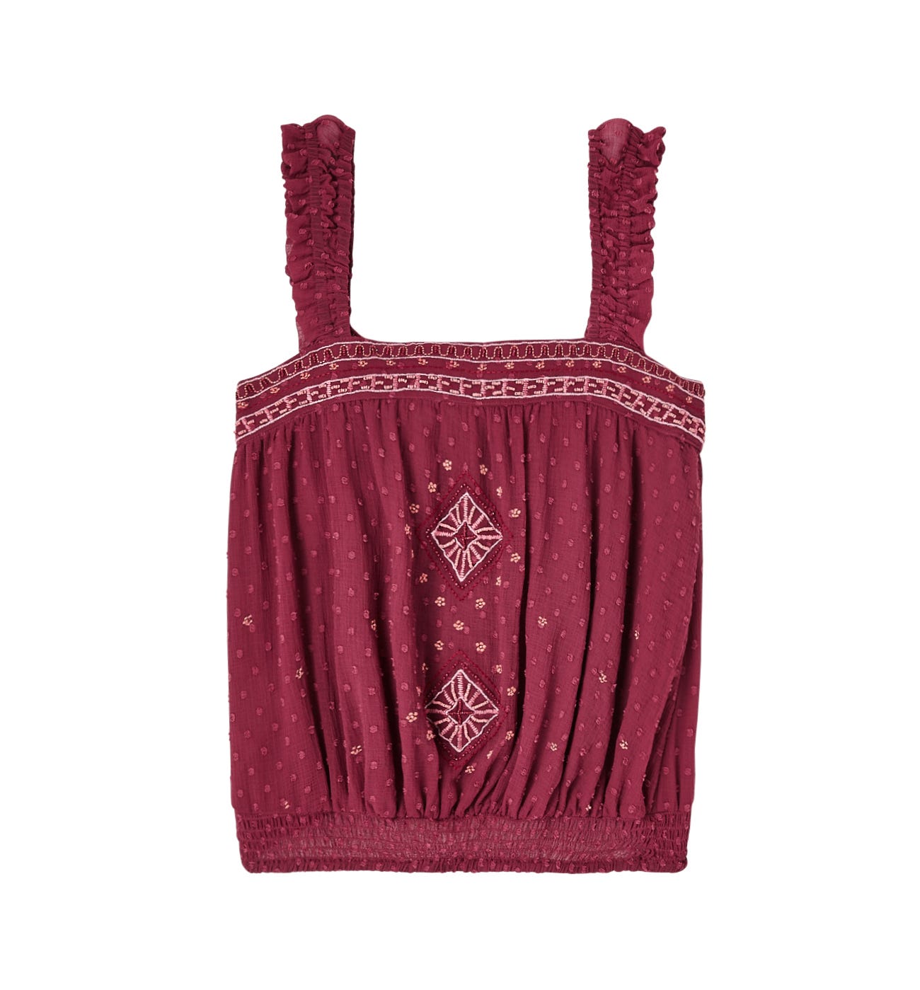 Top in voile plumetis perline