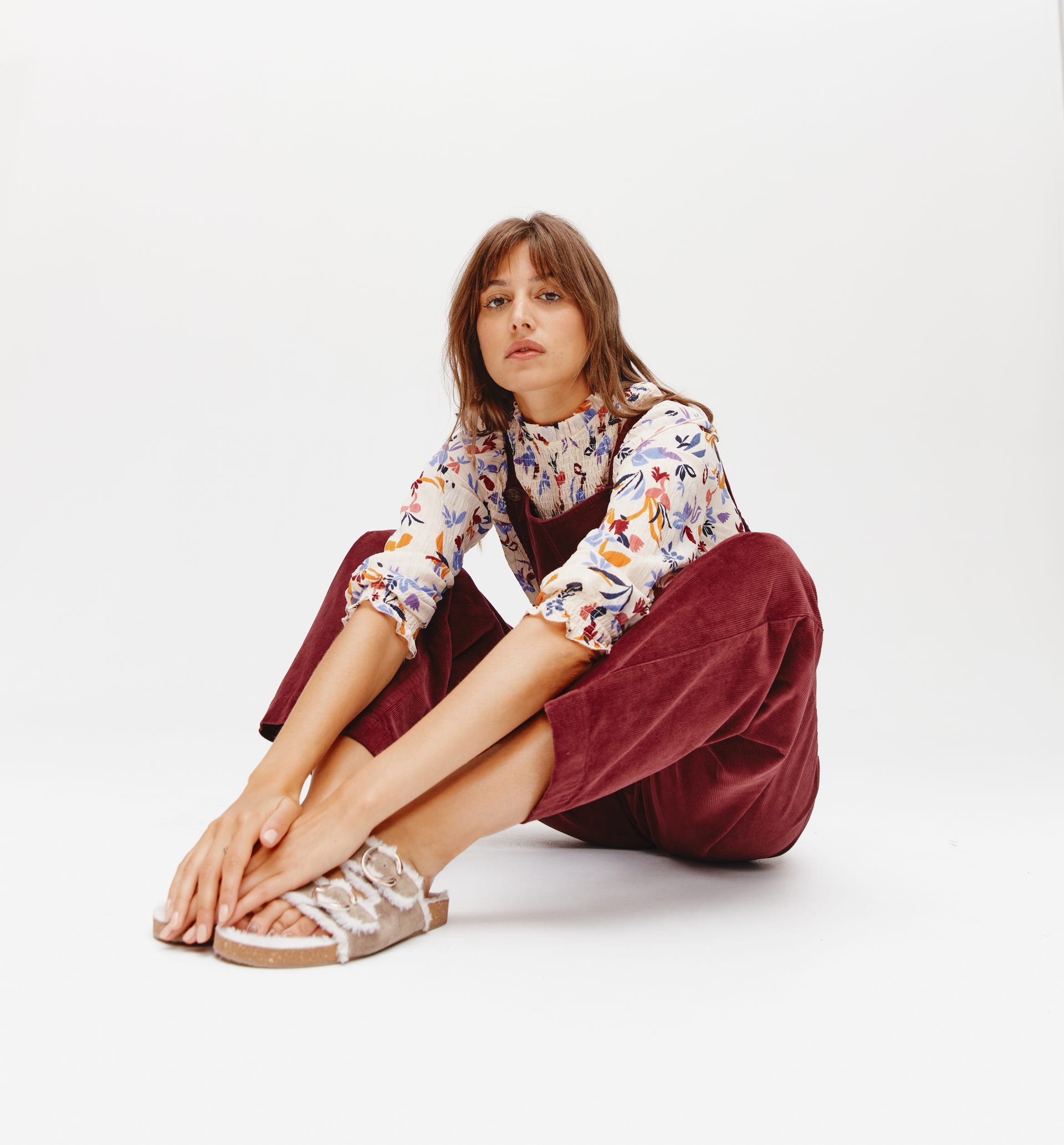 Smocked patterned blouse