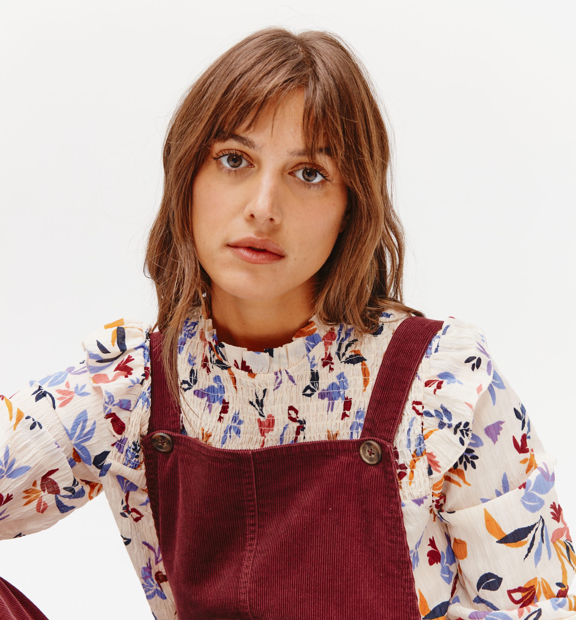 Smocked patterned blouse
