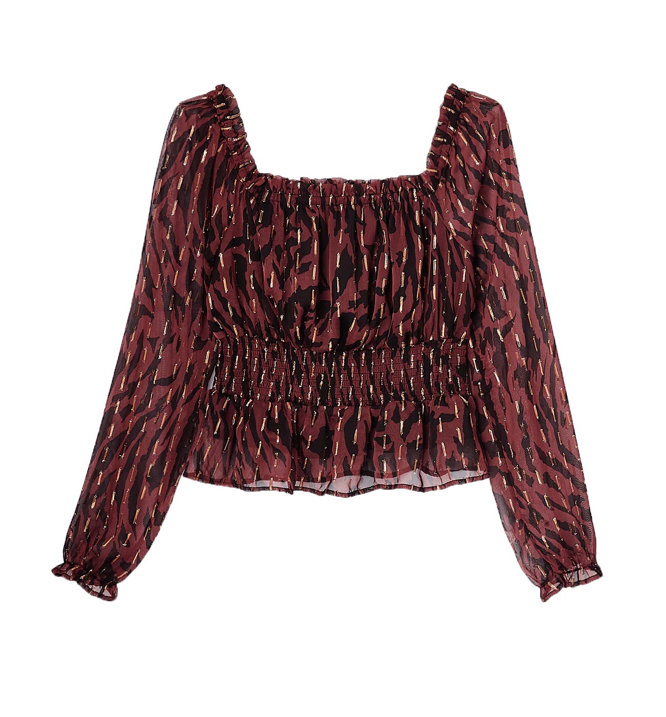 Blusa fruncidos estampada