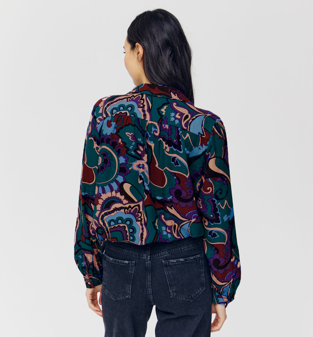 Camisa estampada cuello pijama