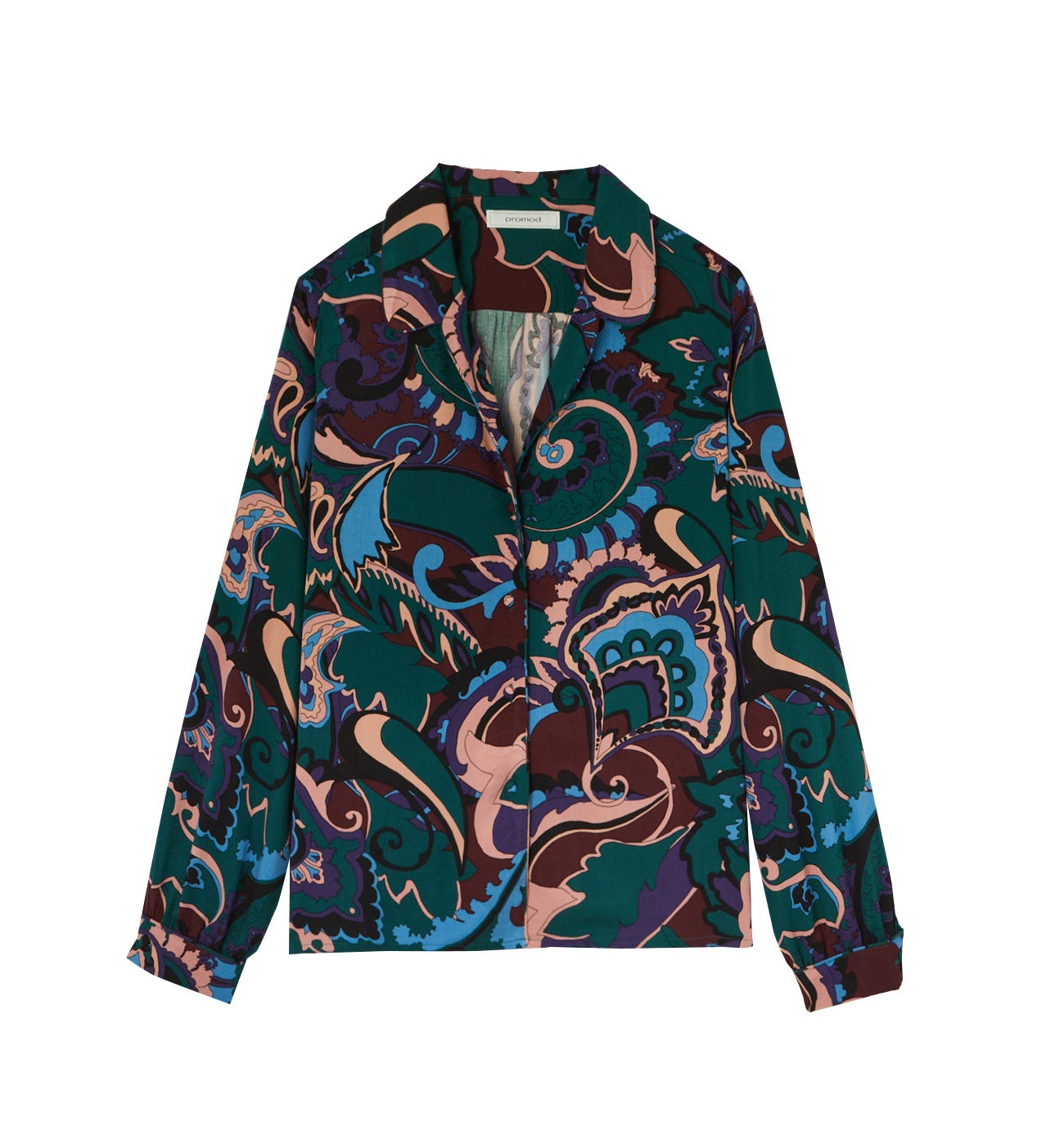 Camisa estampada cuello pijama