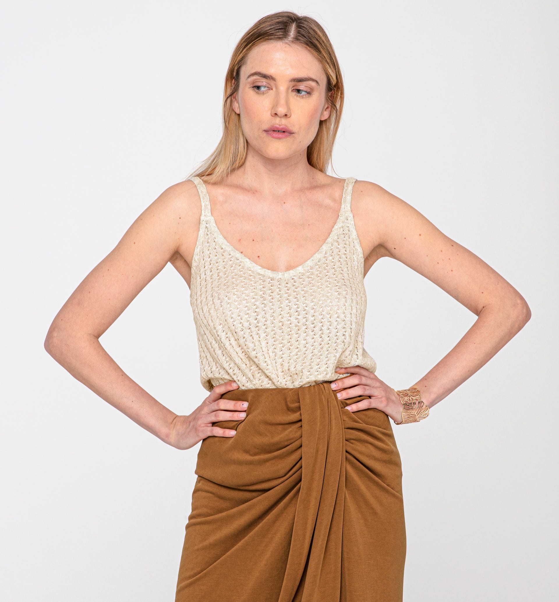 Openwork knit top