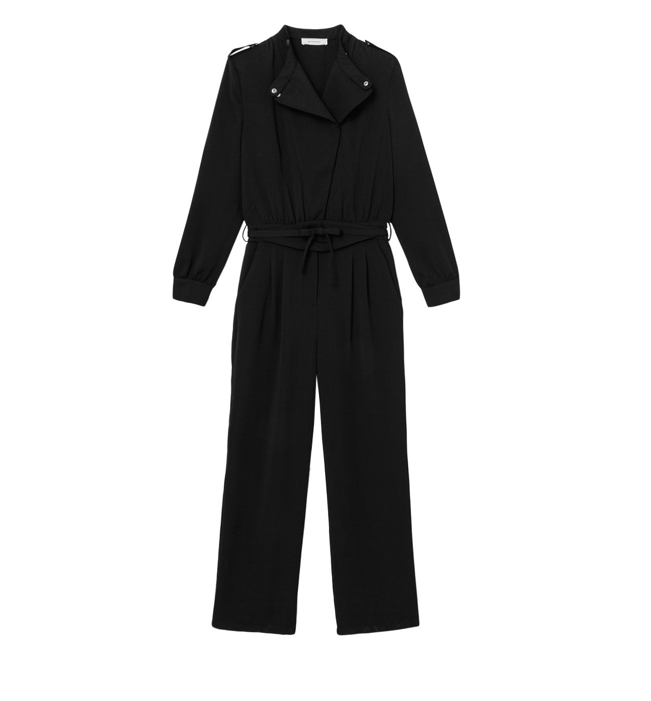 Bold-shouldered jumpsuit