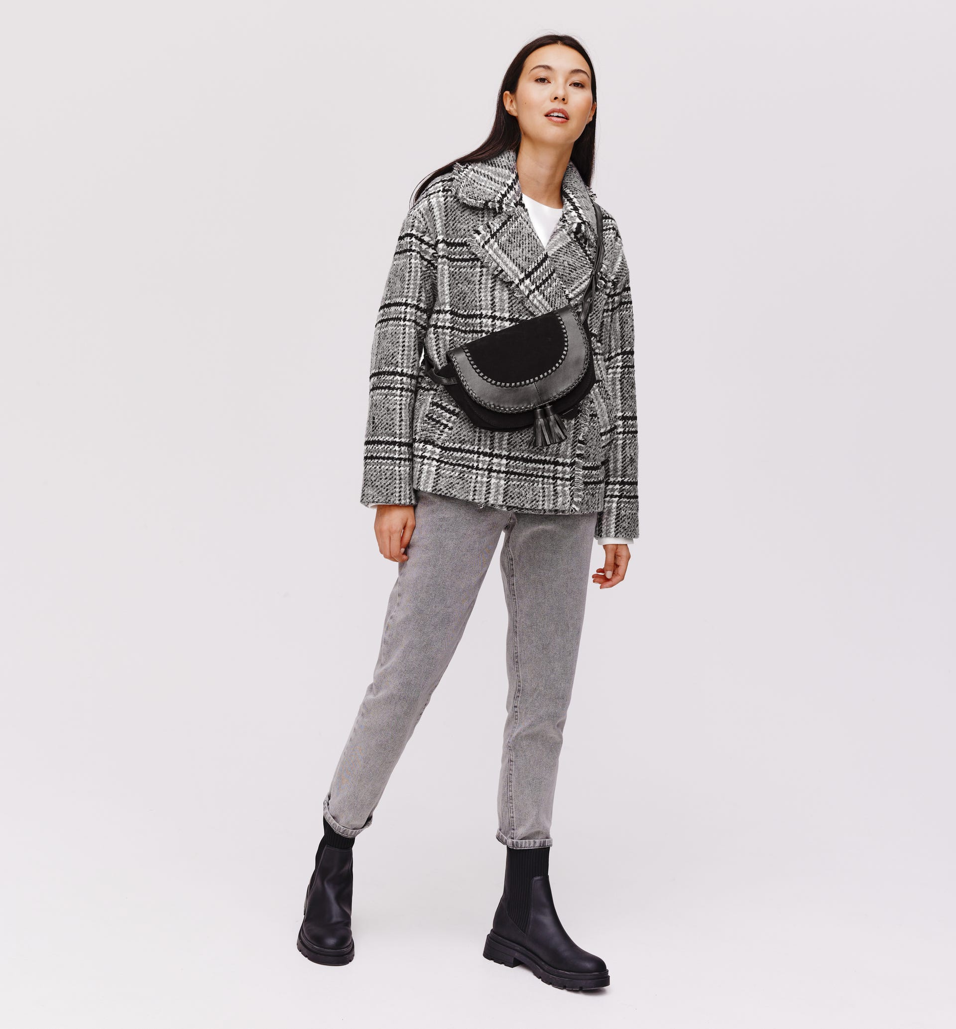 Giaccone a quadri oversize