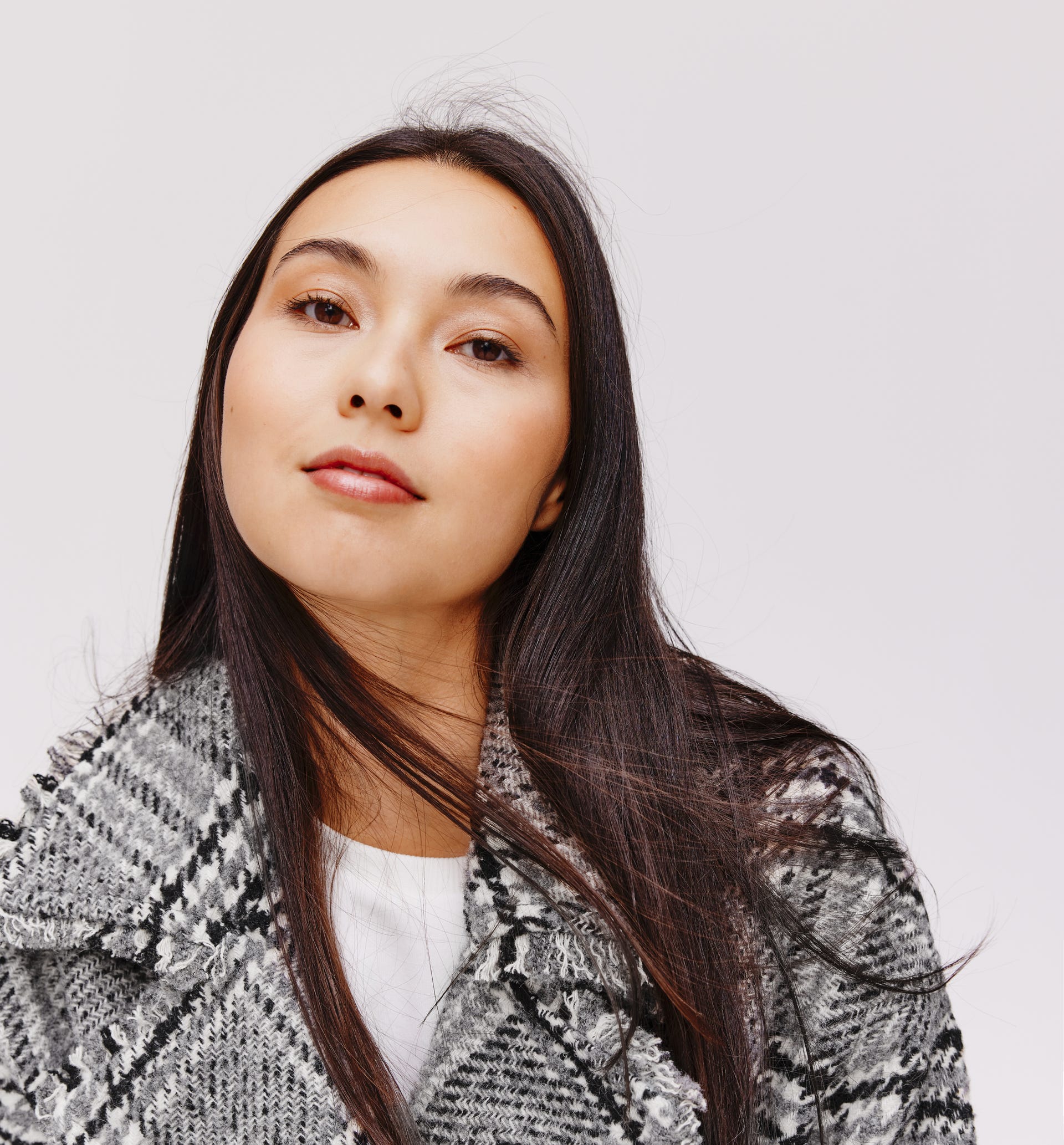 Oversized checked jacket