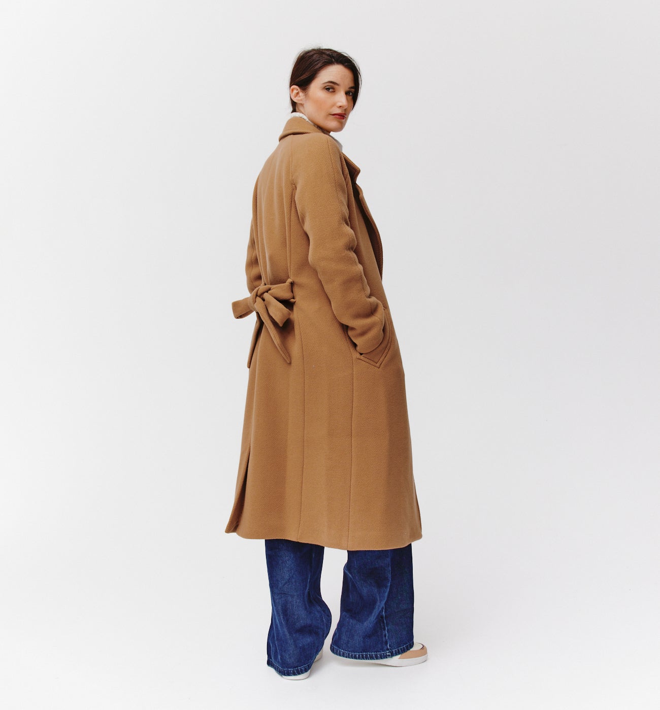 Long wool-blend coat - Camel