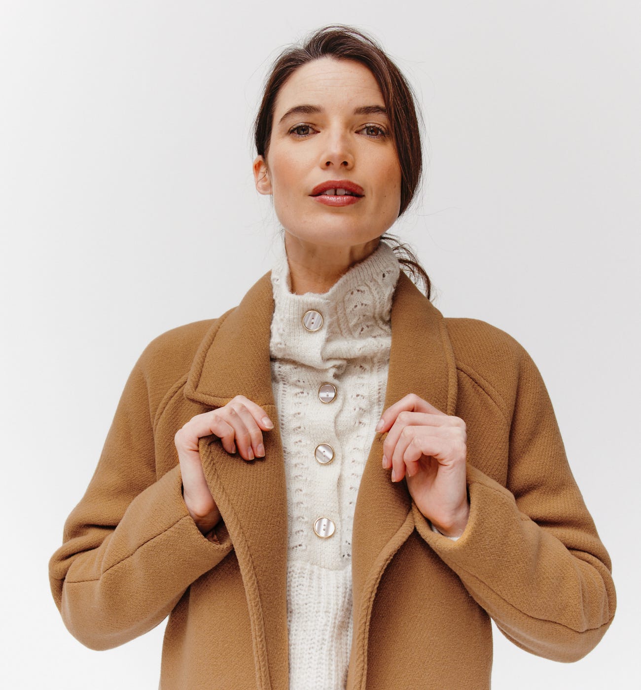 Cappotto lungo in lana mélange