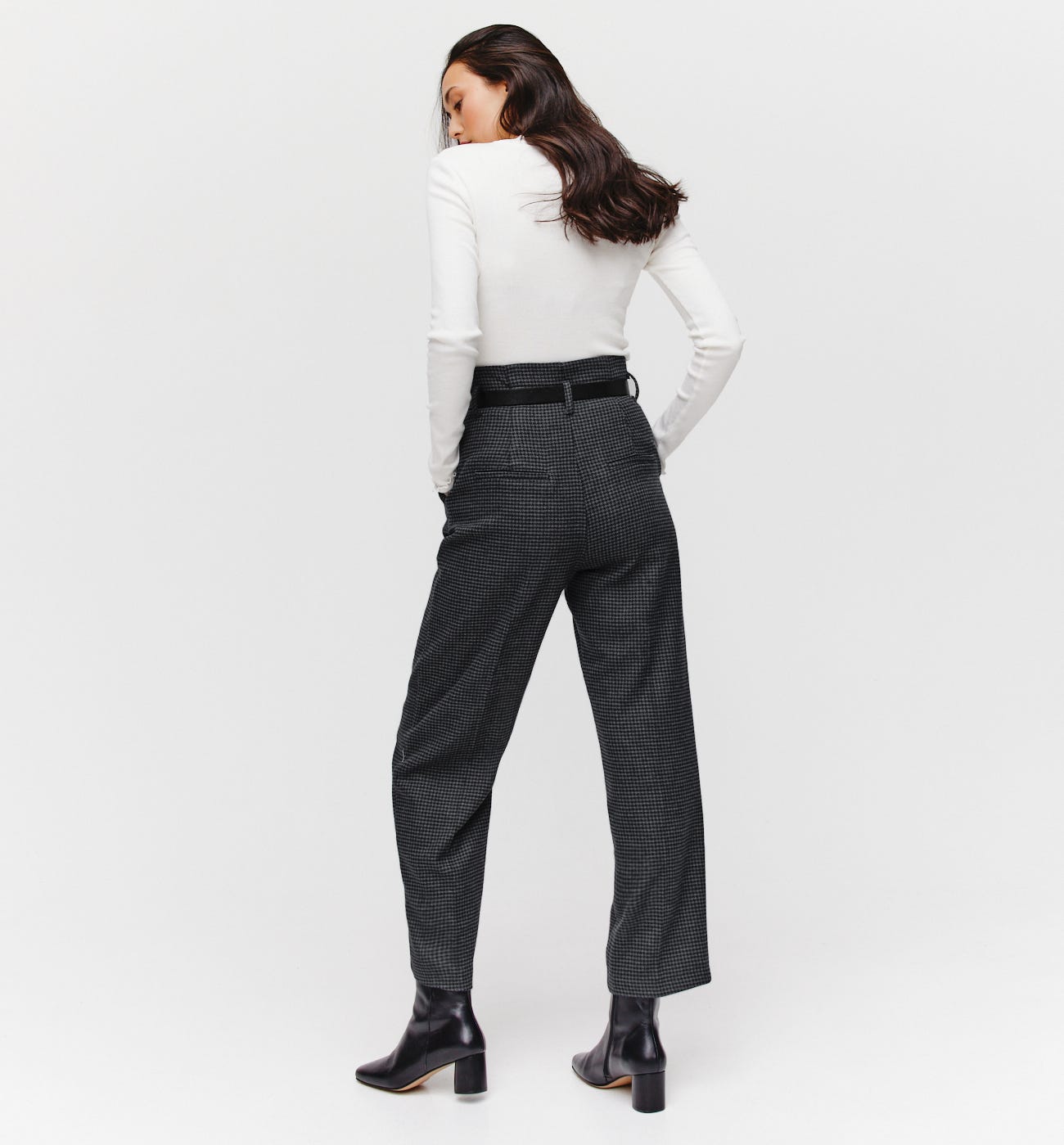 Pantalon large à carreaux