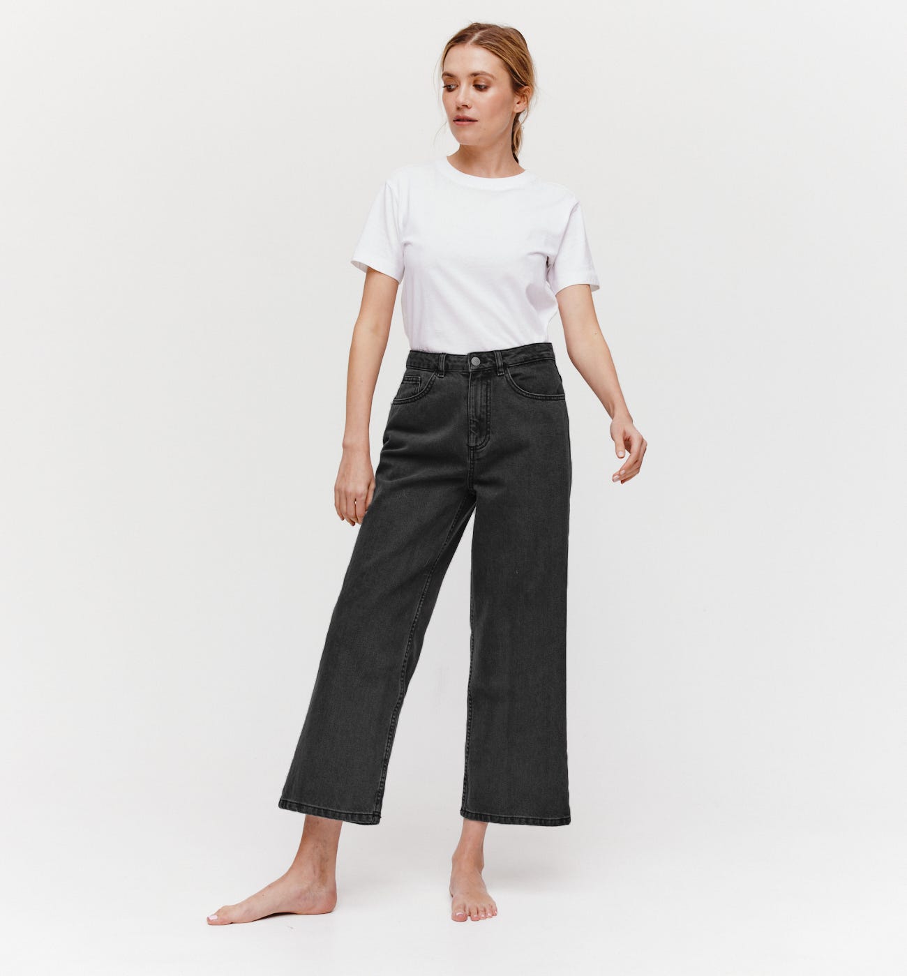 Jeans morbidi a vita alta