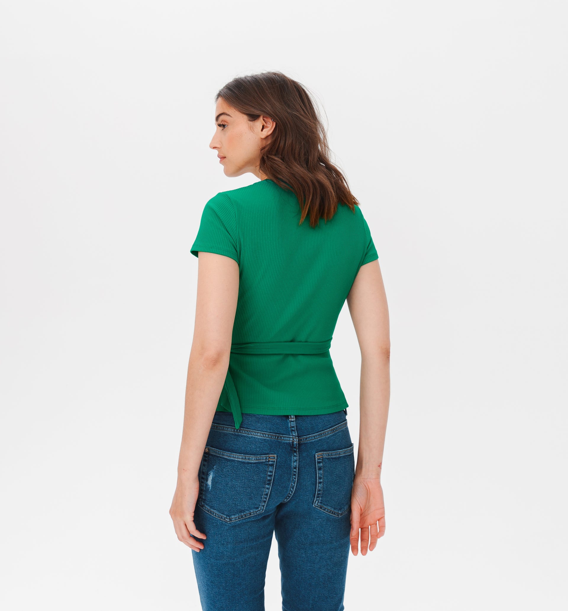 Camiseta cruzada canalé