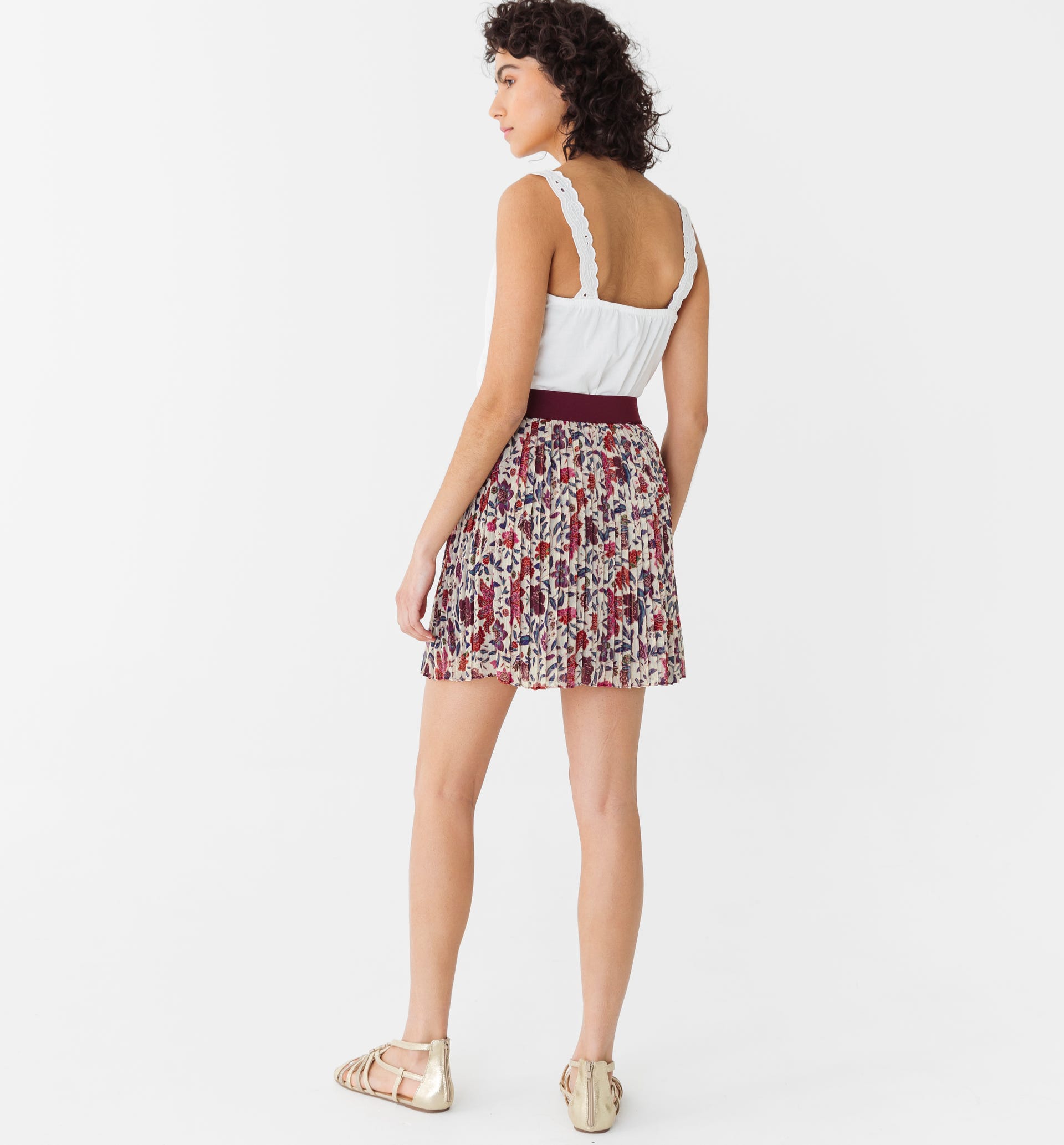 Short sunray pleat skirt