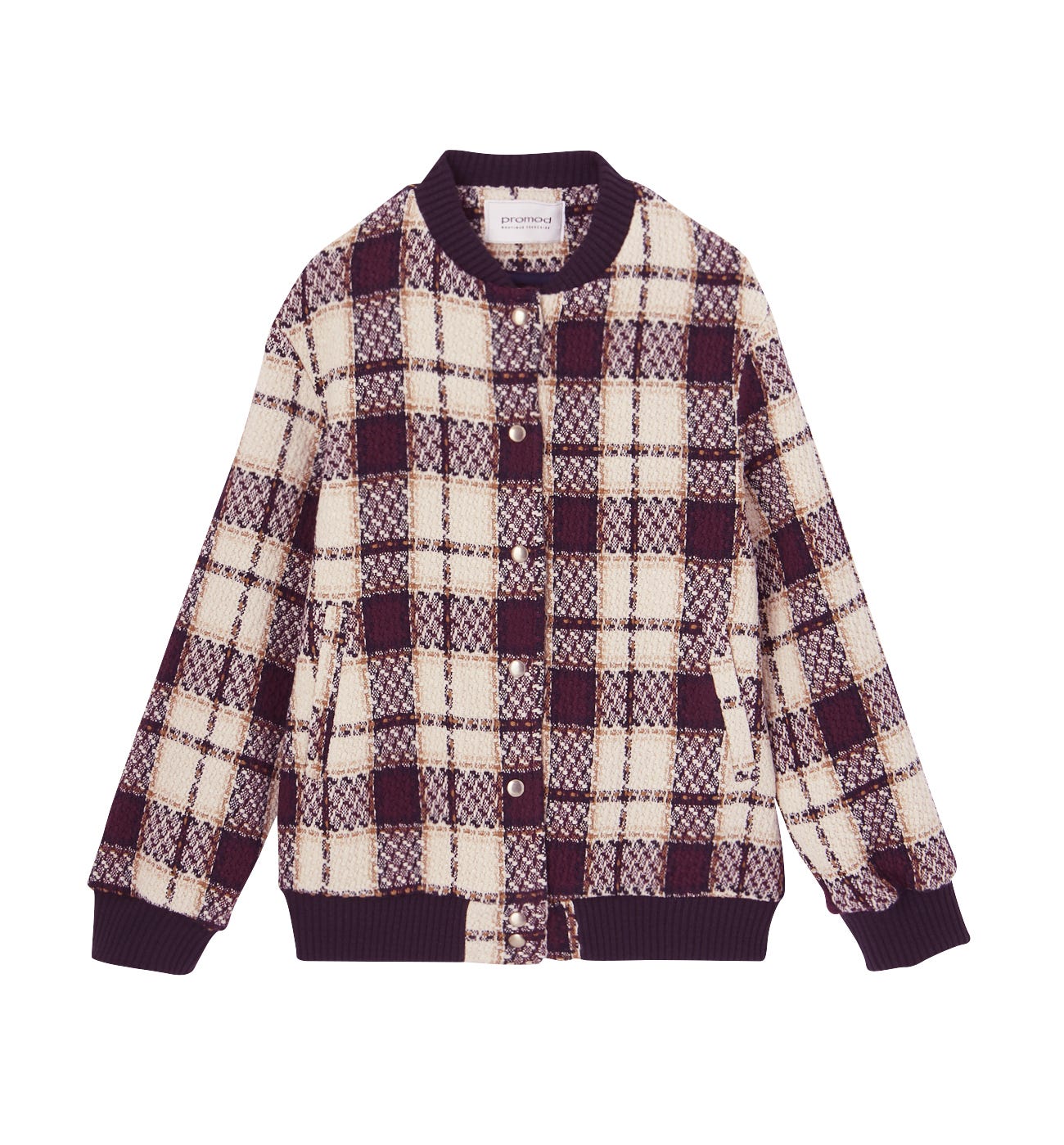 Collegejacke mit Karomuster