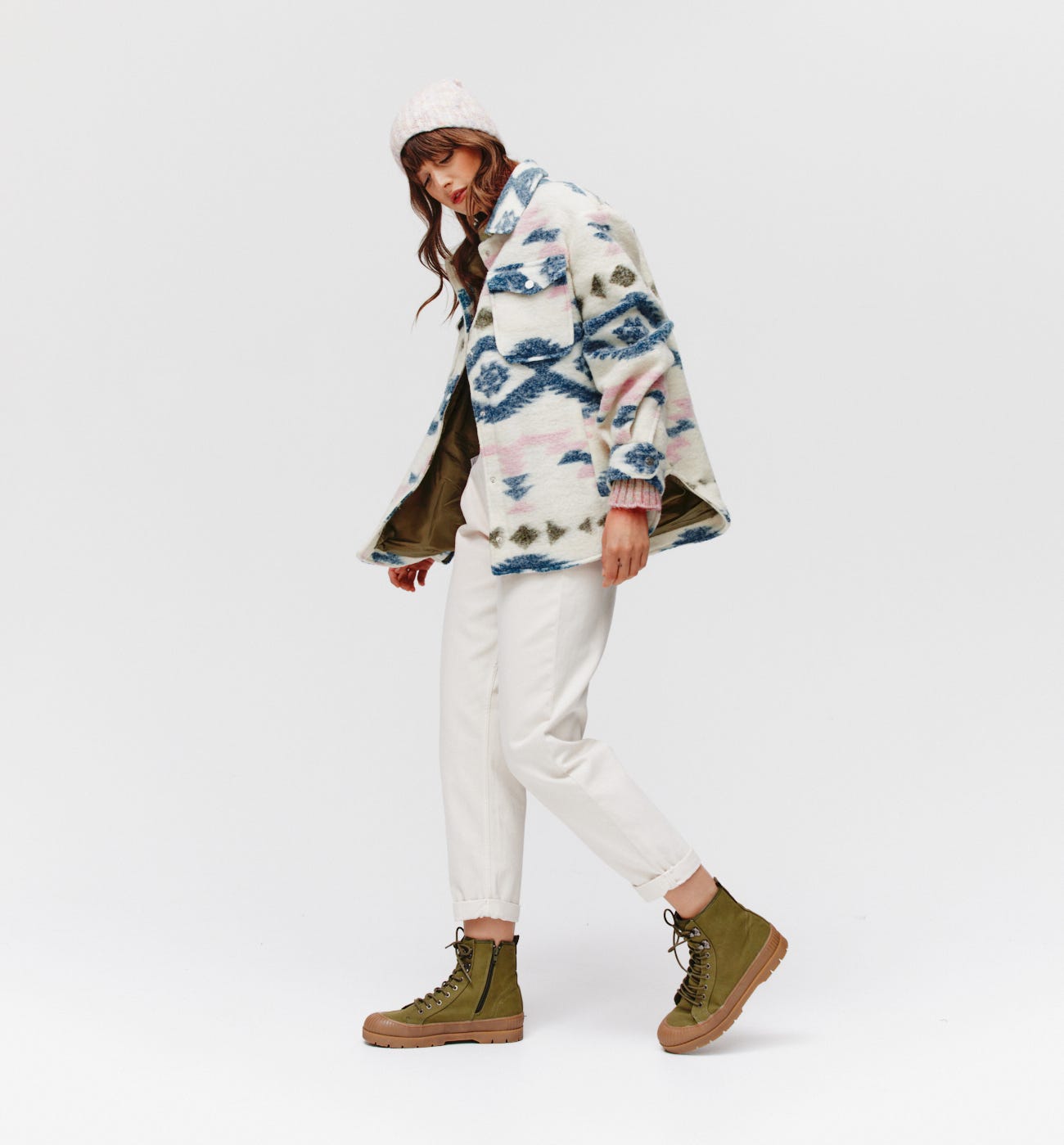 Overshirt in lana mélange