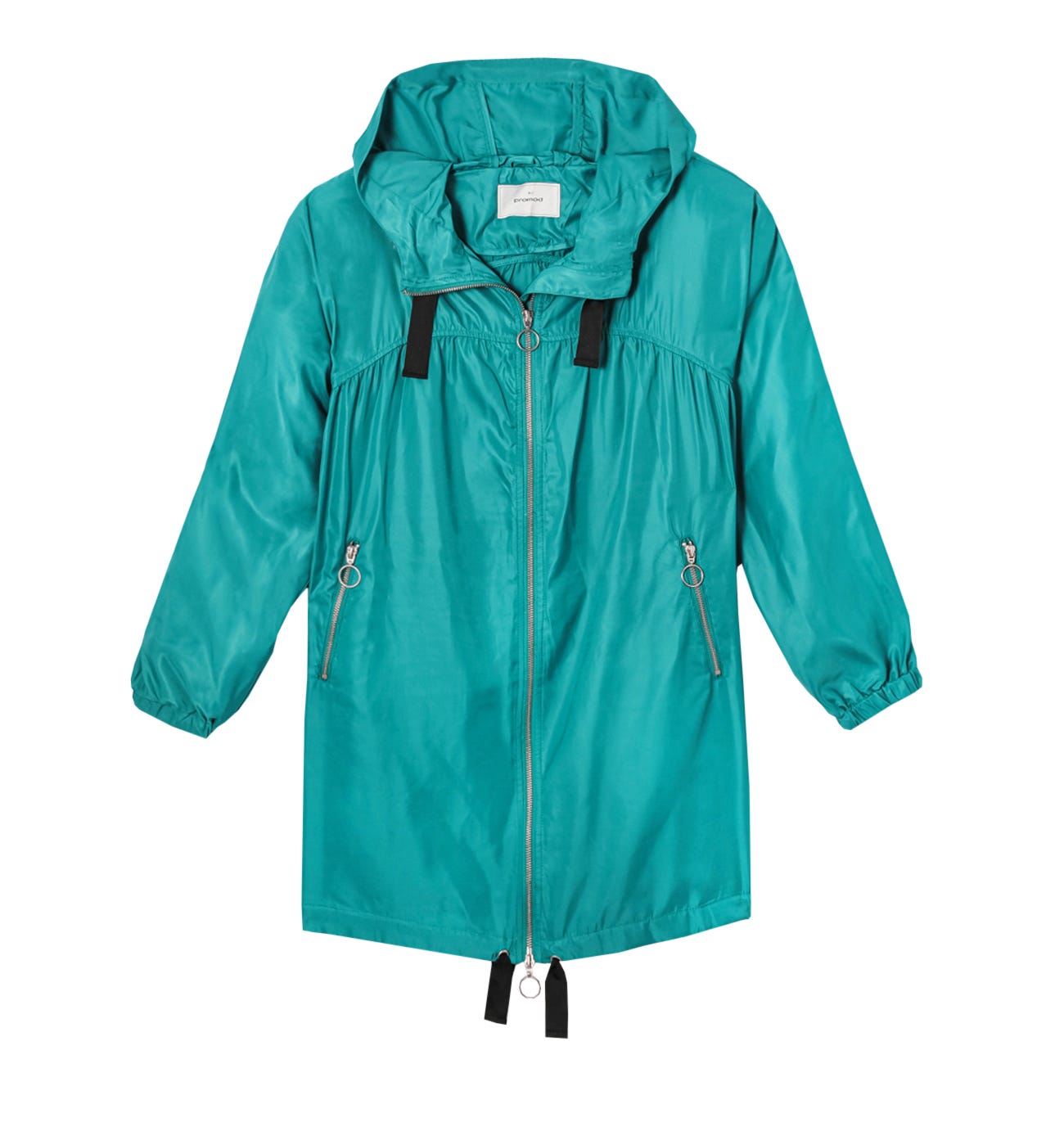 Satin hooded windcheater
