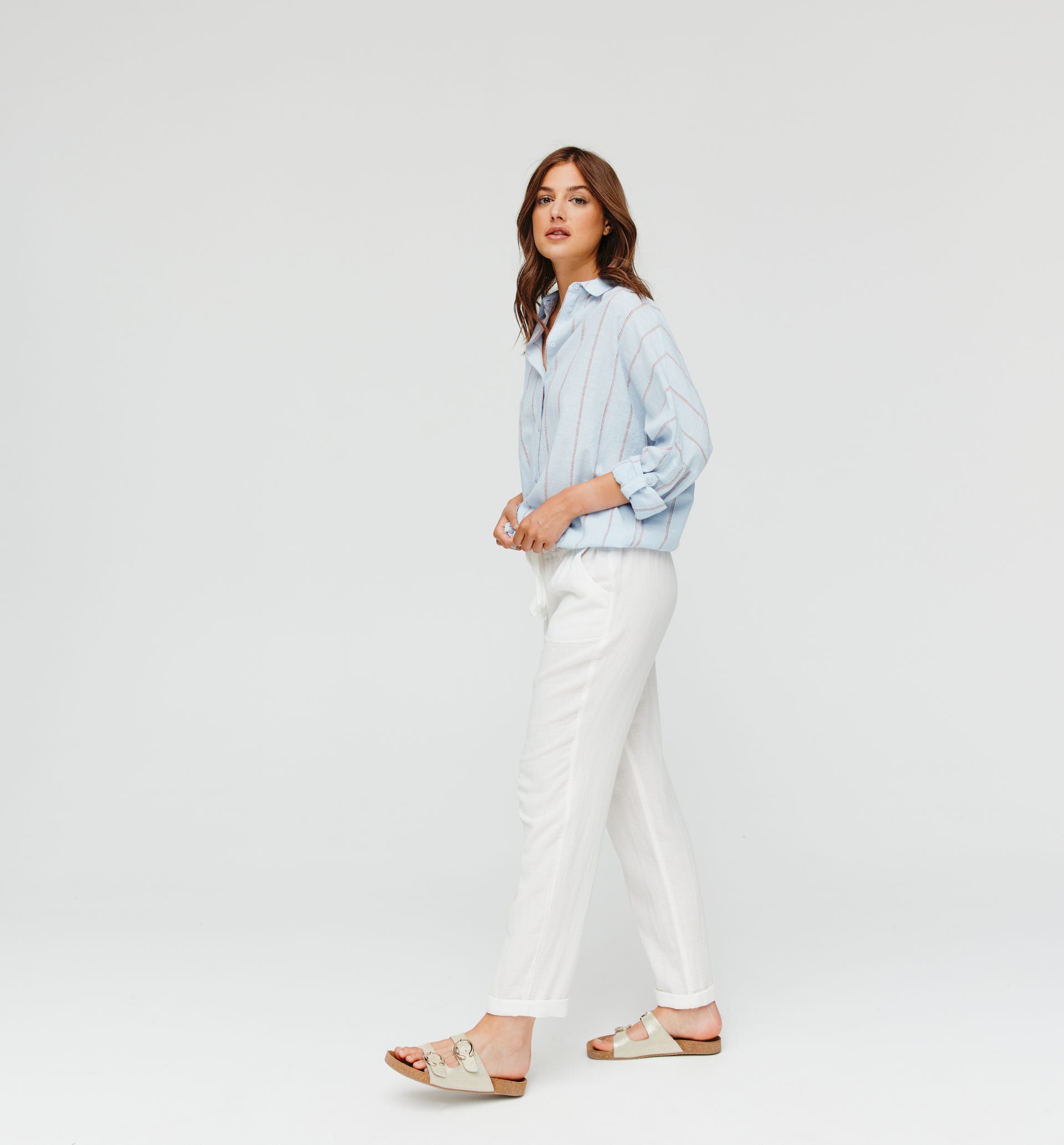 Pantaloni in garza di cotone