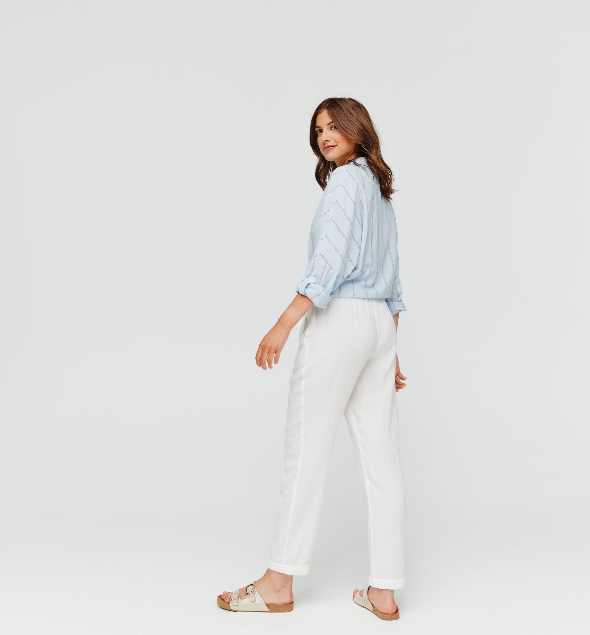 Pantaloni in garza di cotone