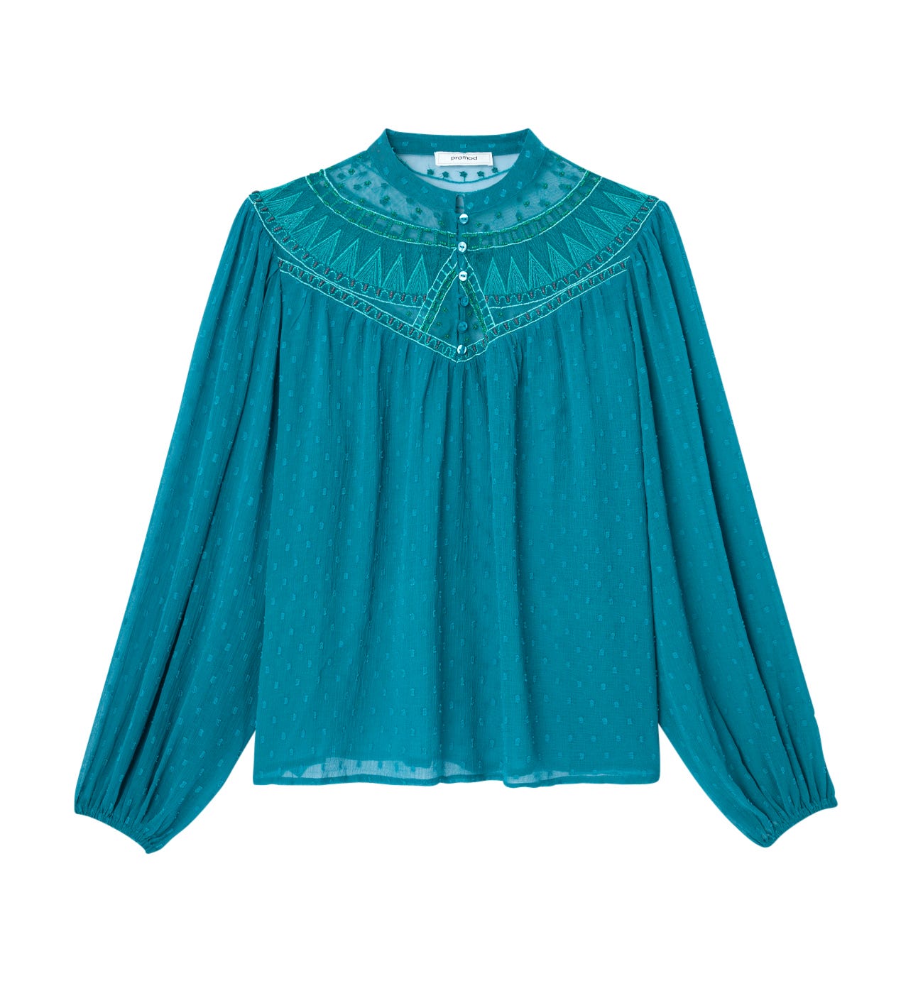 Plumetis Indian beaded blouse