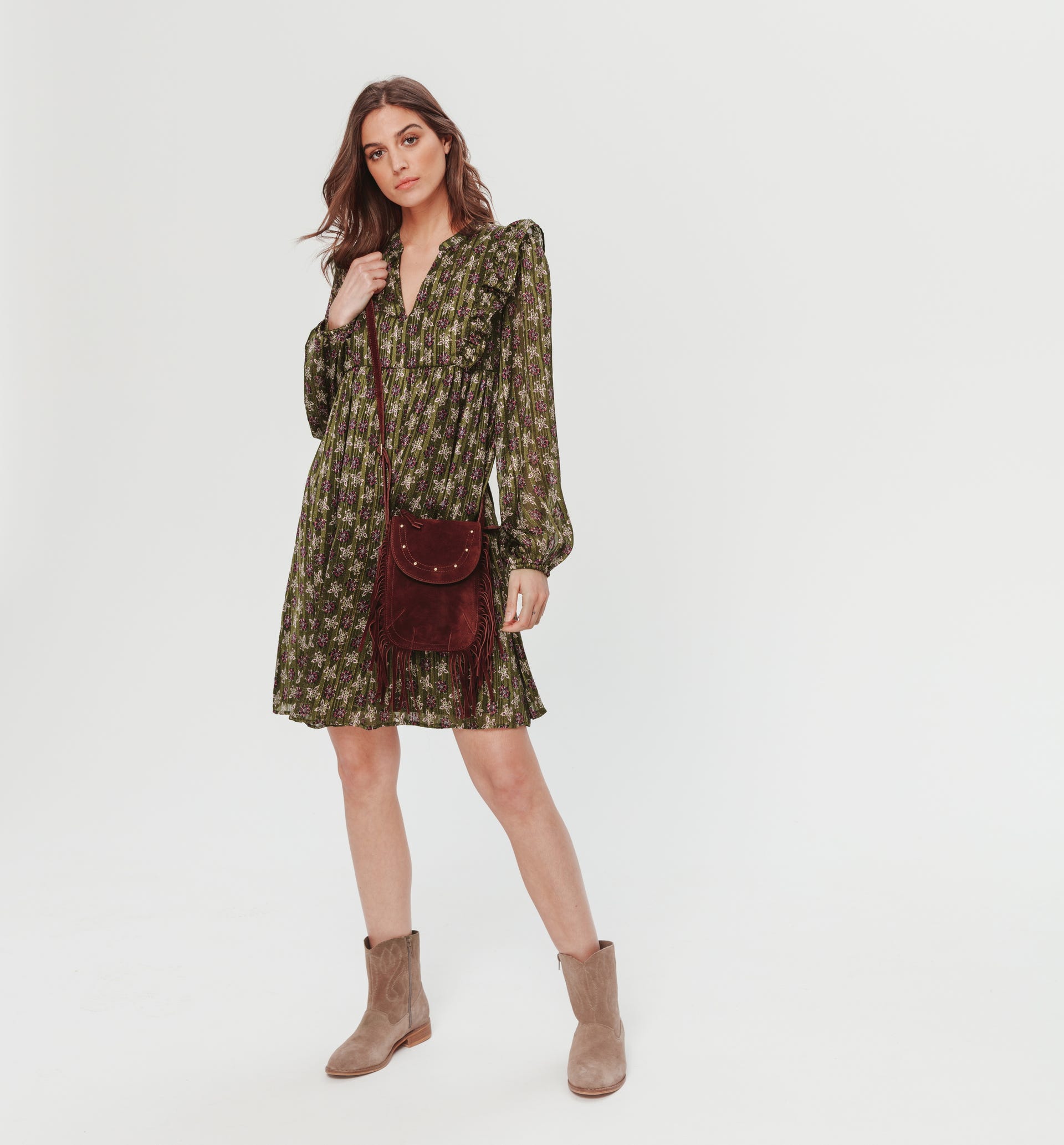 Patterned voile dress