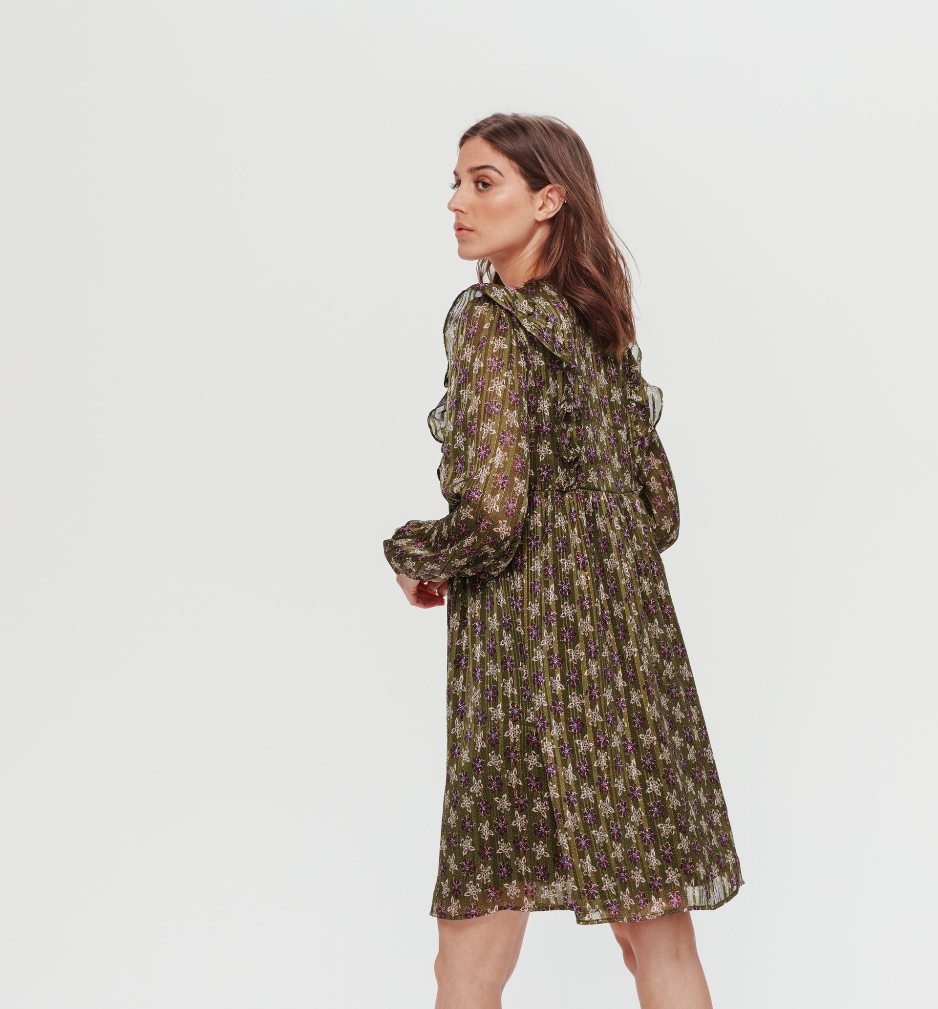 Patterned voile dress