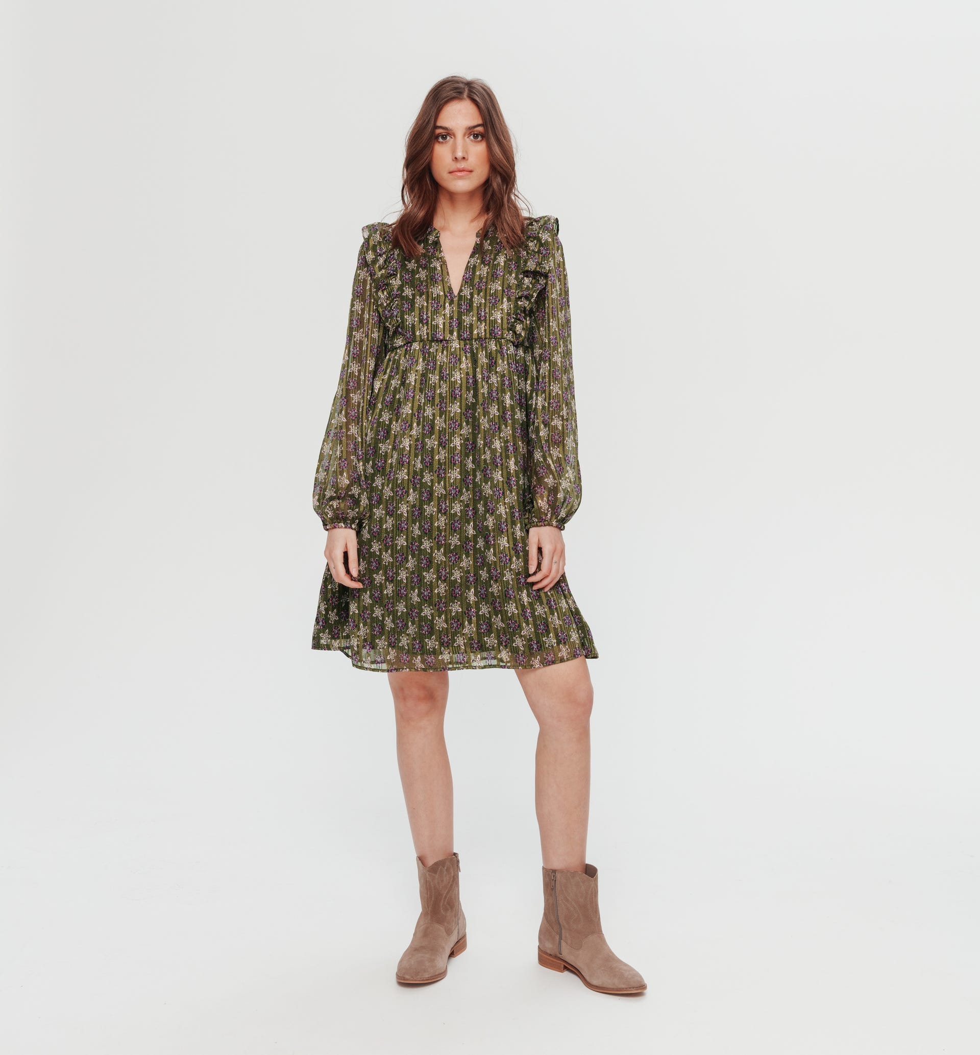 Patterned voile dress
