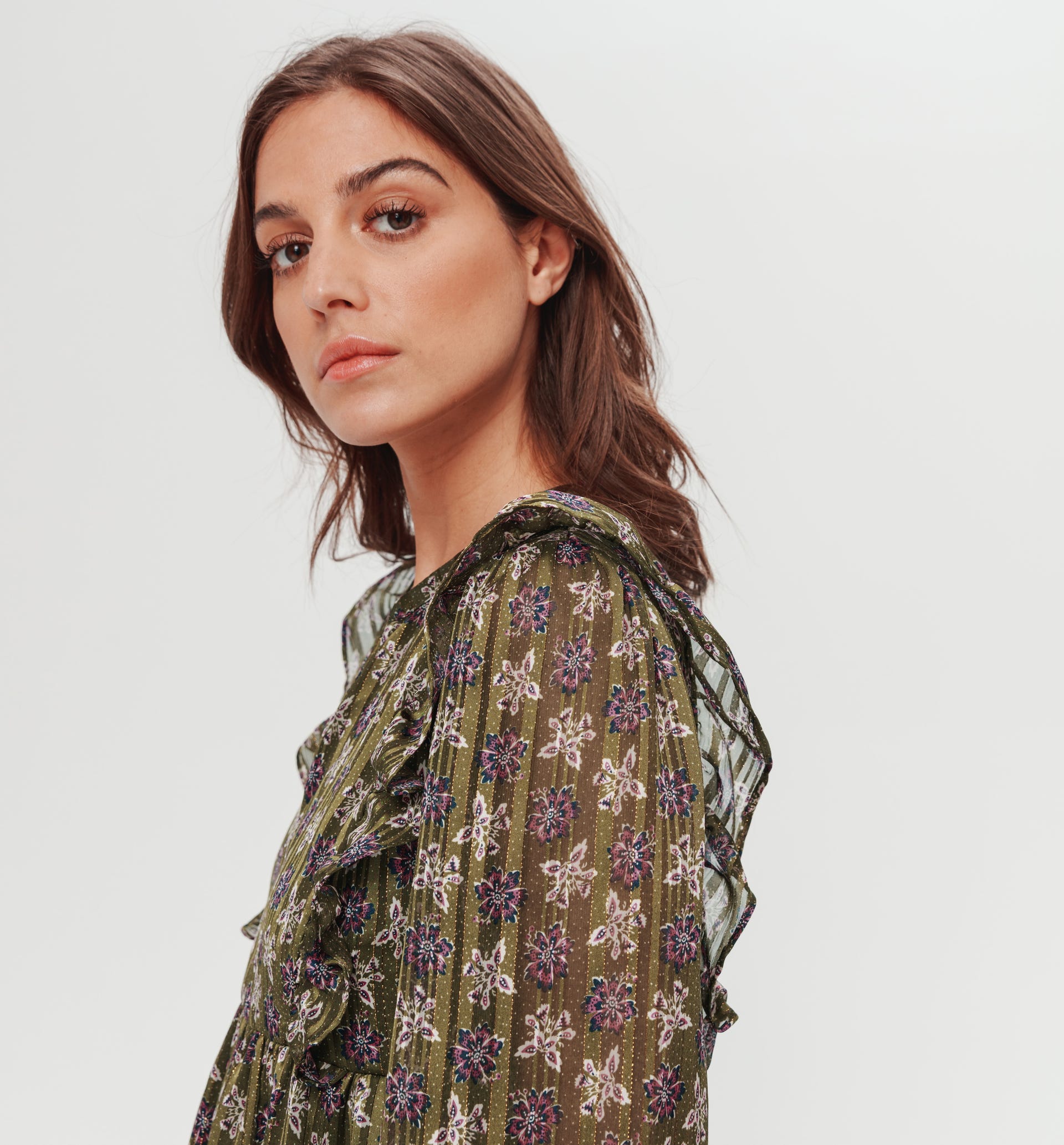 Patterned voile dress
