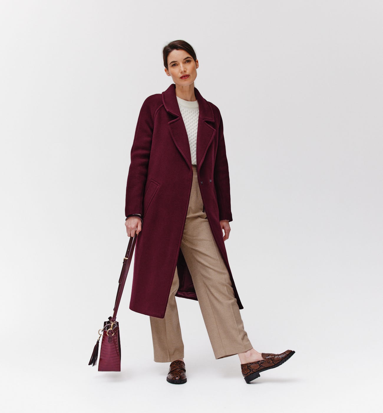 Cappotto lungo in lana mélange