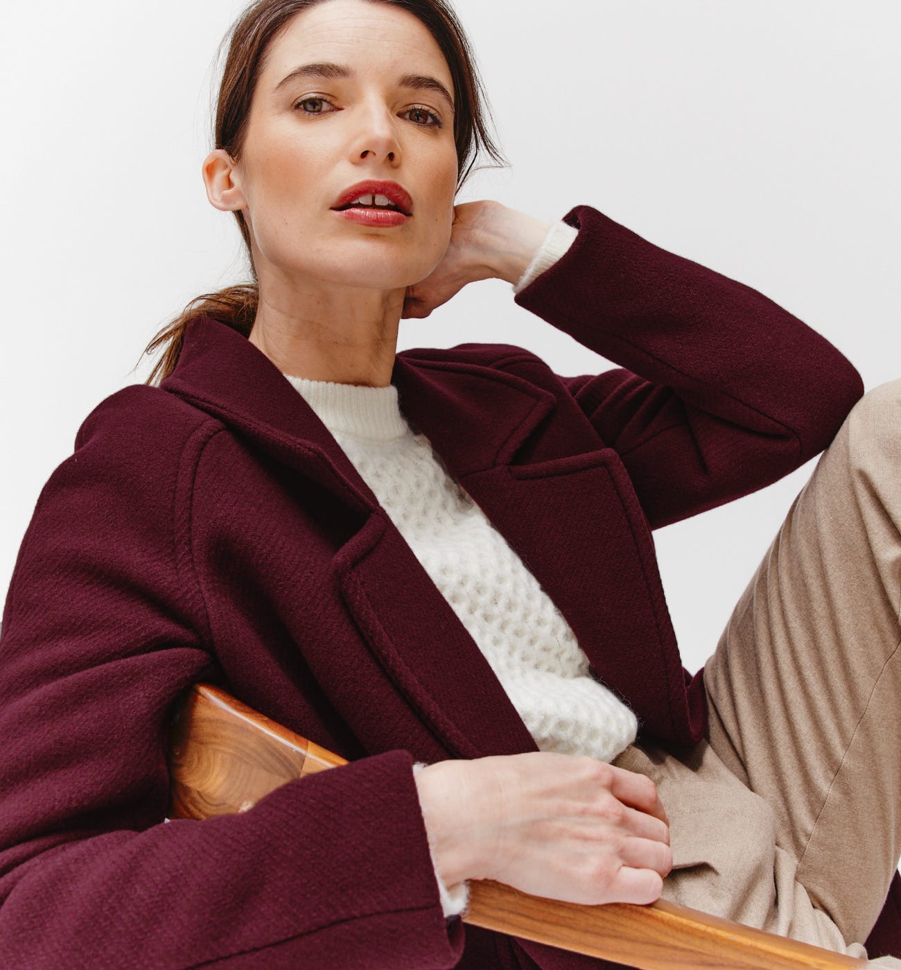Cappotto lungo in lana mélange