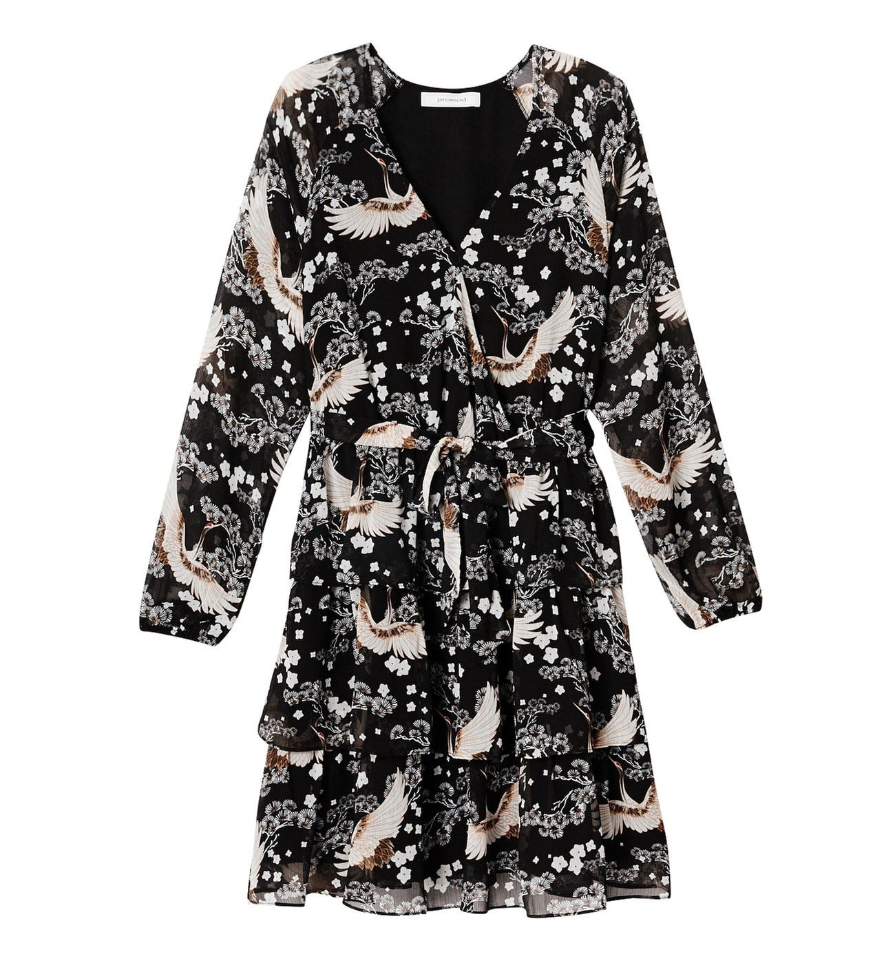 Patterned voile frilly dress