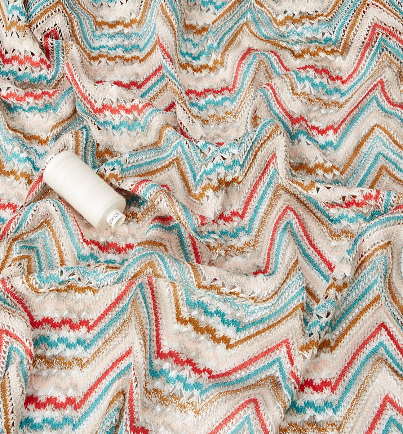 Jersey fabric cut Multicolour stripes