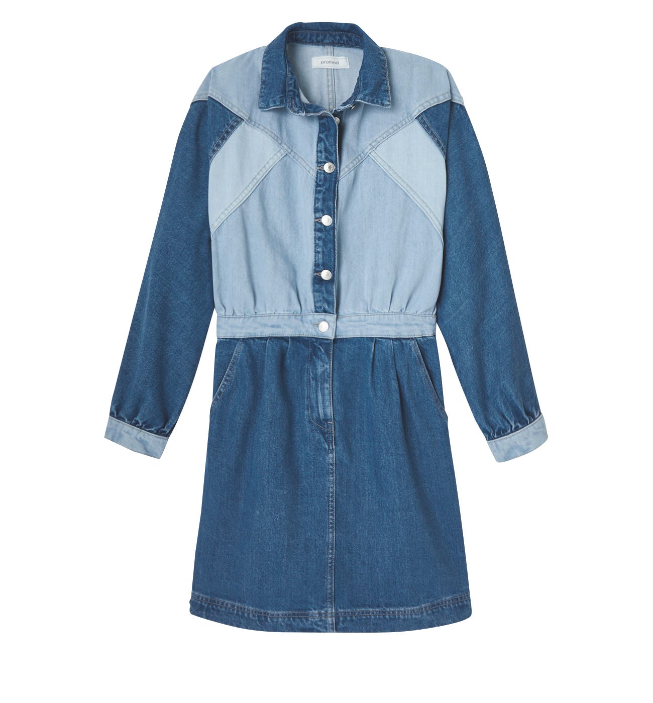 Patchwork denim dress