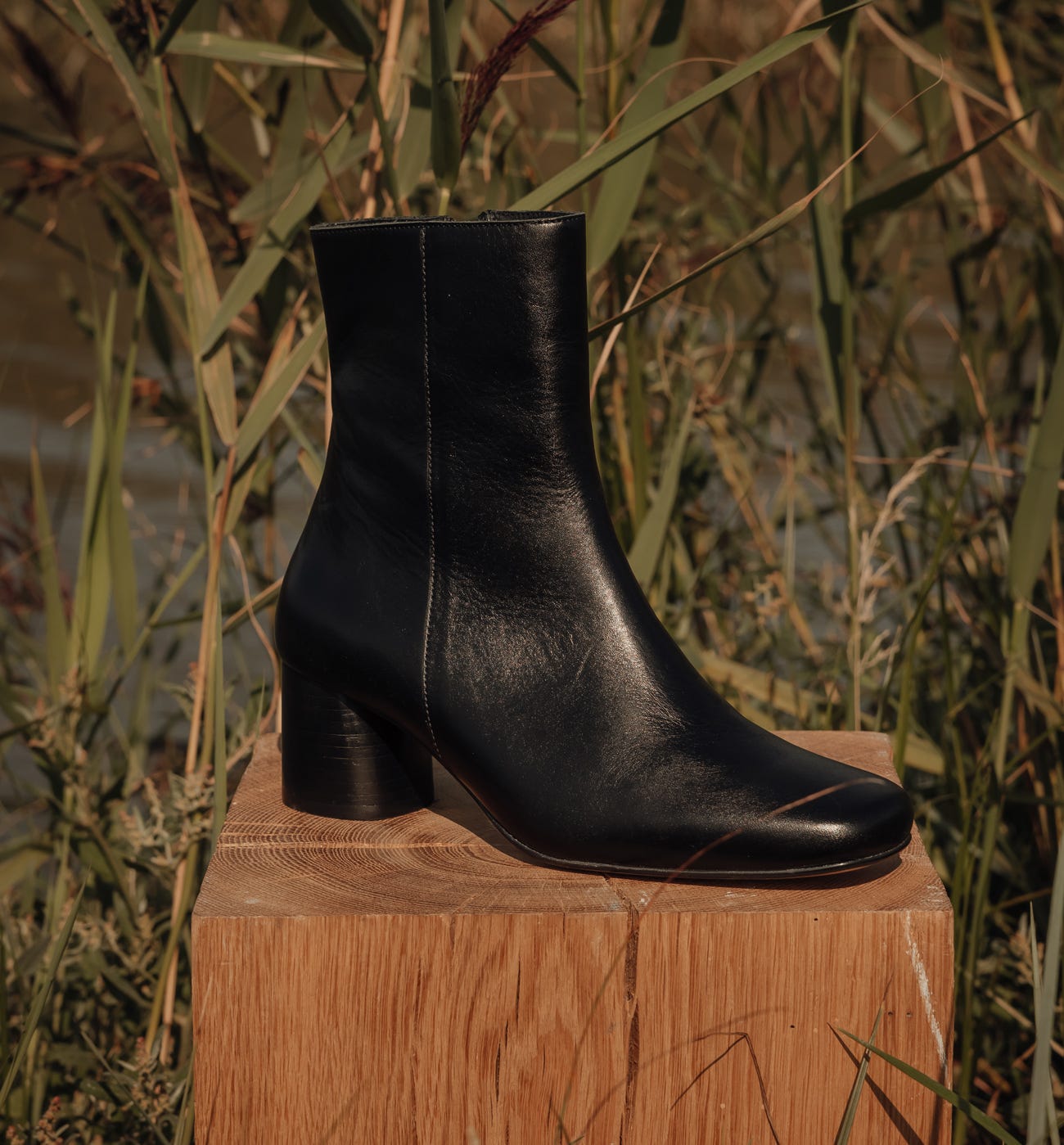 Boots en cuir à talon