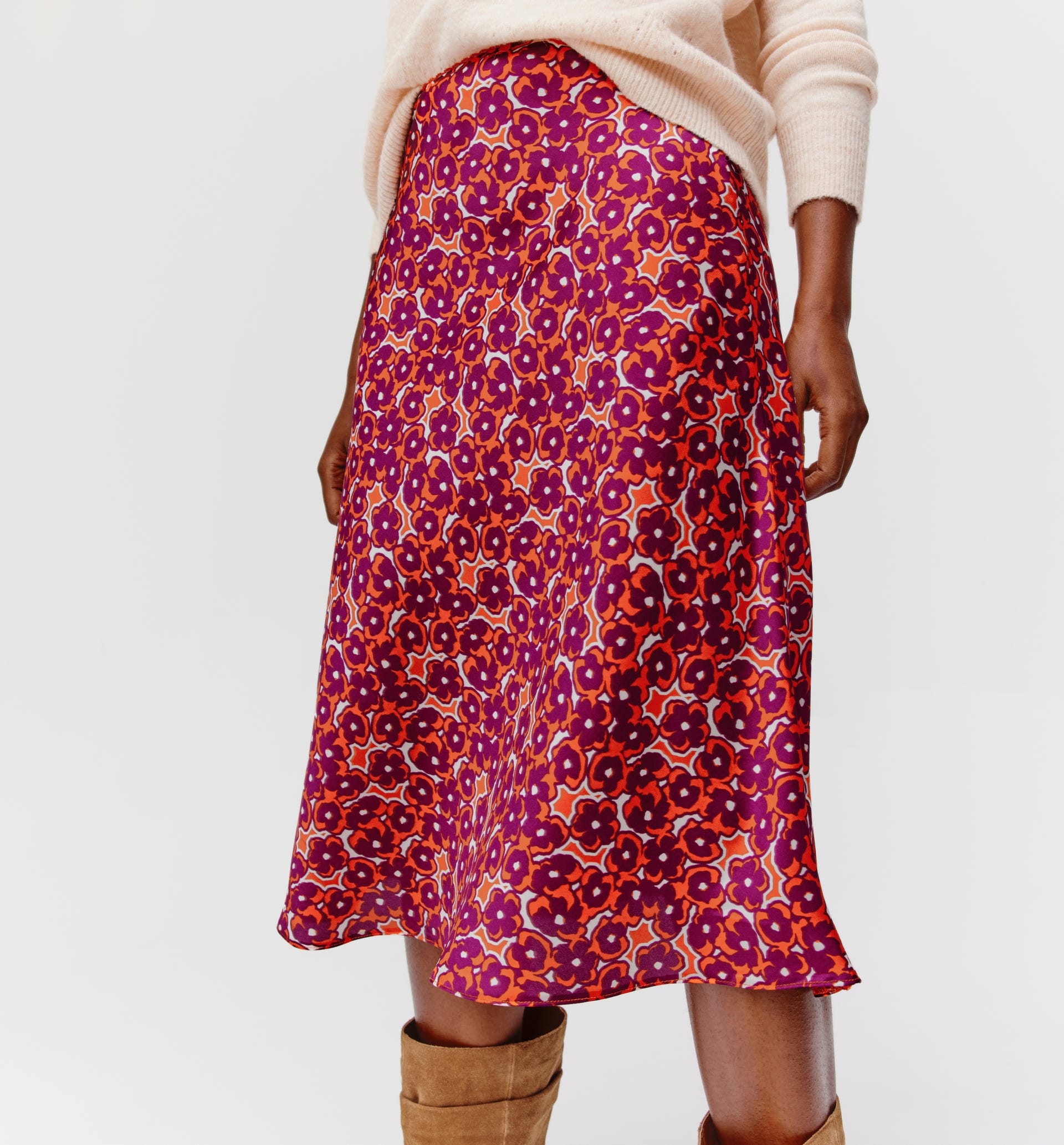 Jupe midi évasée Femme
