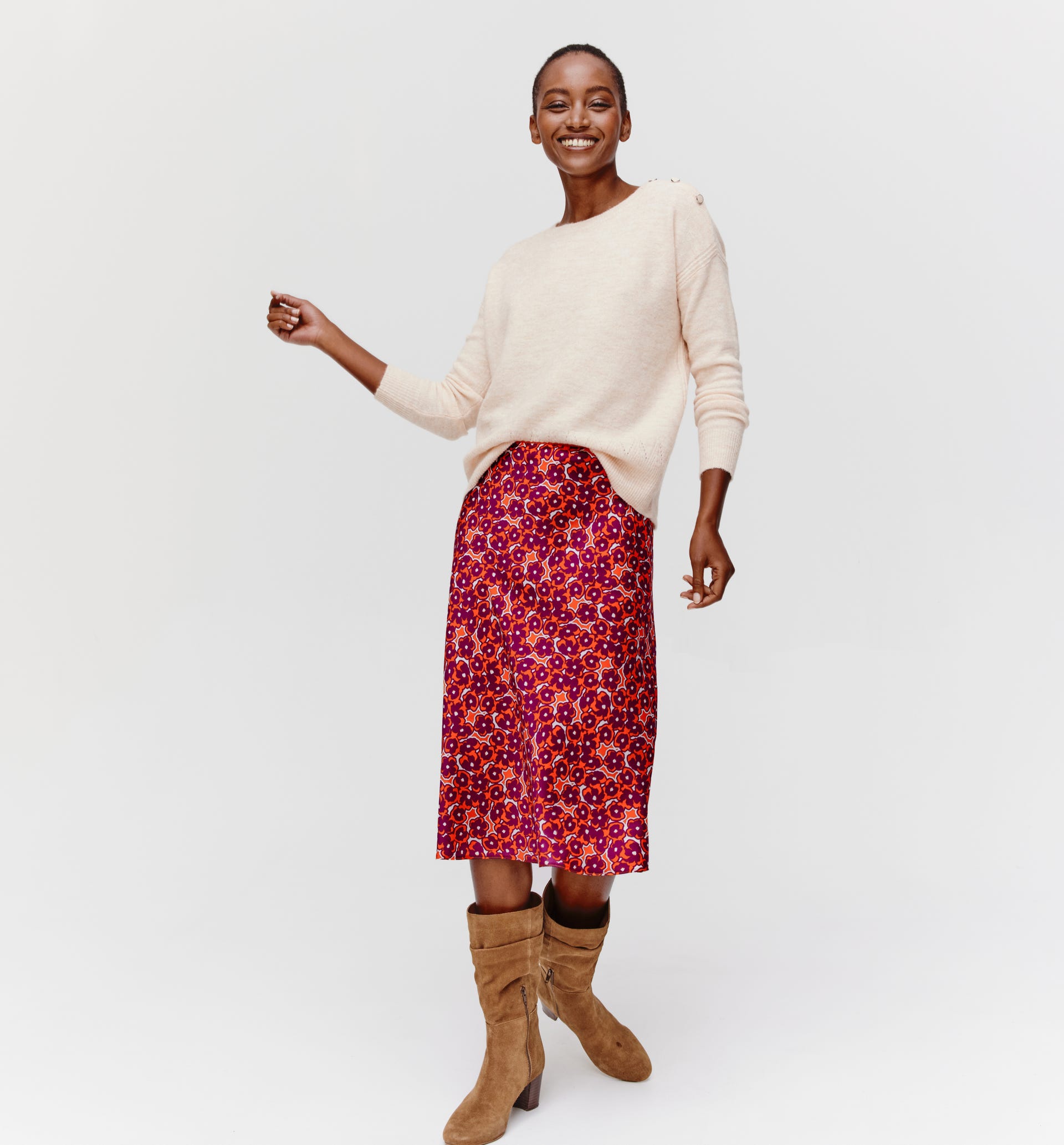 Jupe midi évasée Femme