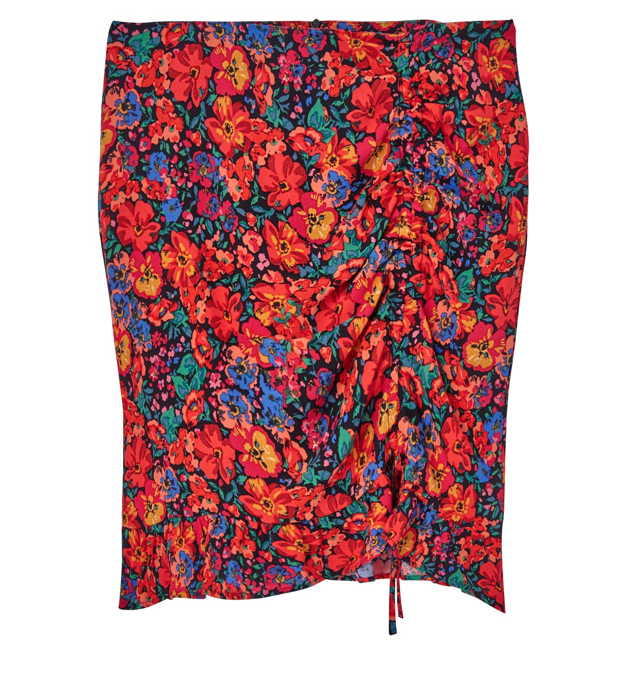 Short frilly skirt - Multicolour print