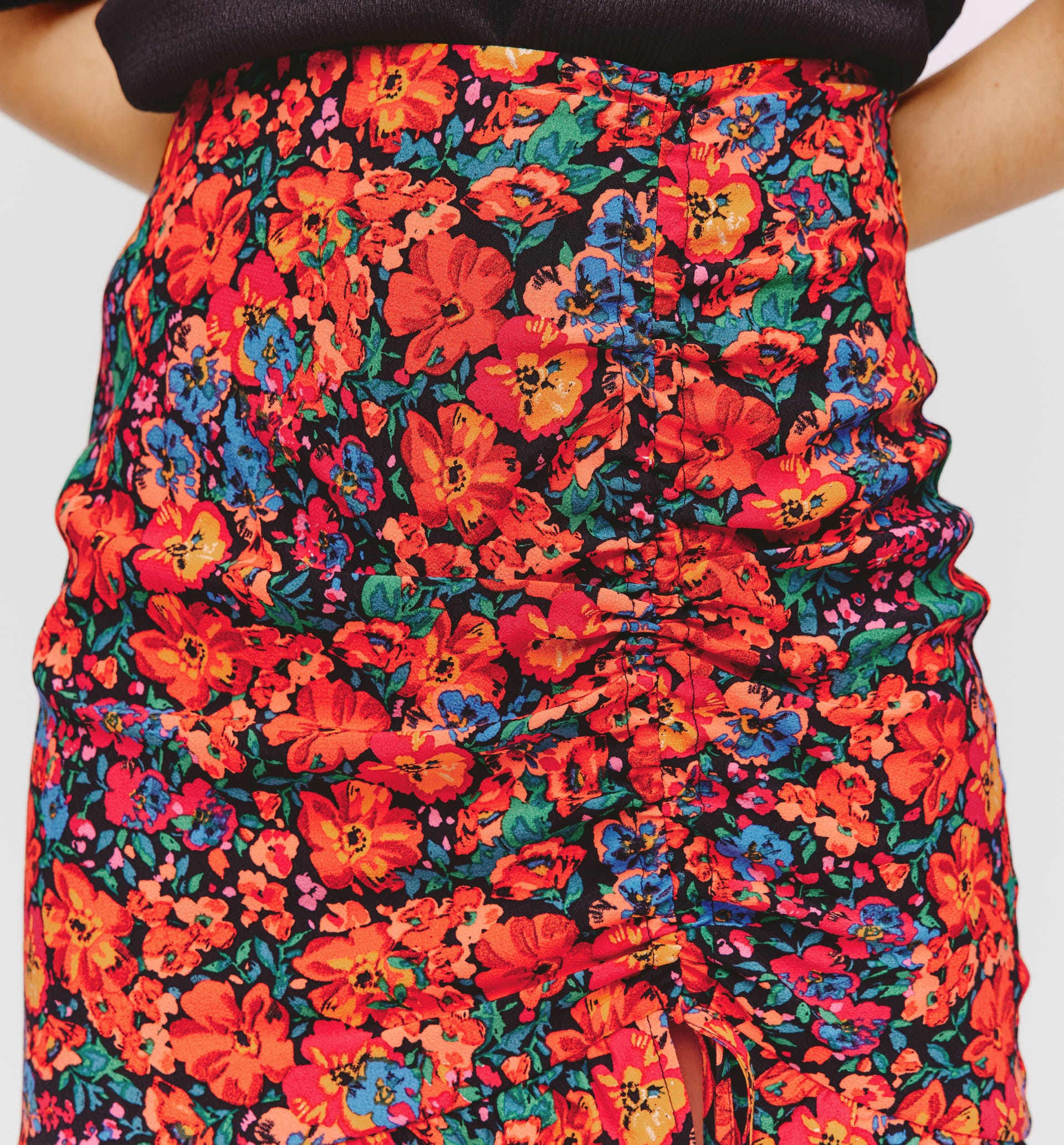 Short frilly skirt - Multicolour print