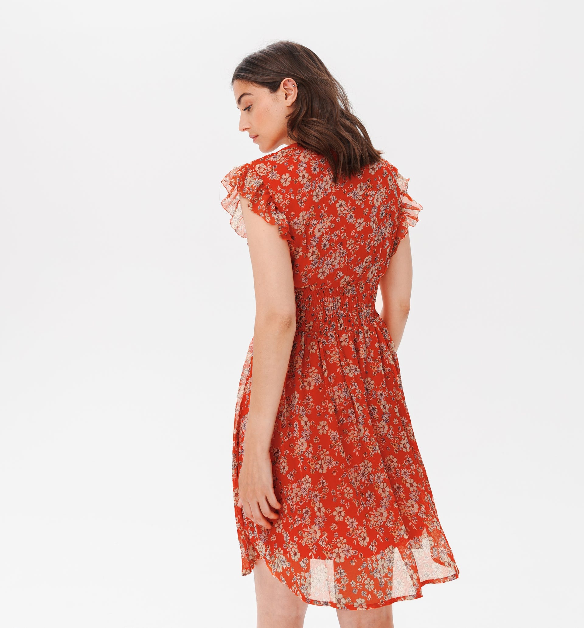 Smocked voile dress