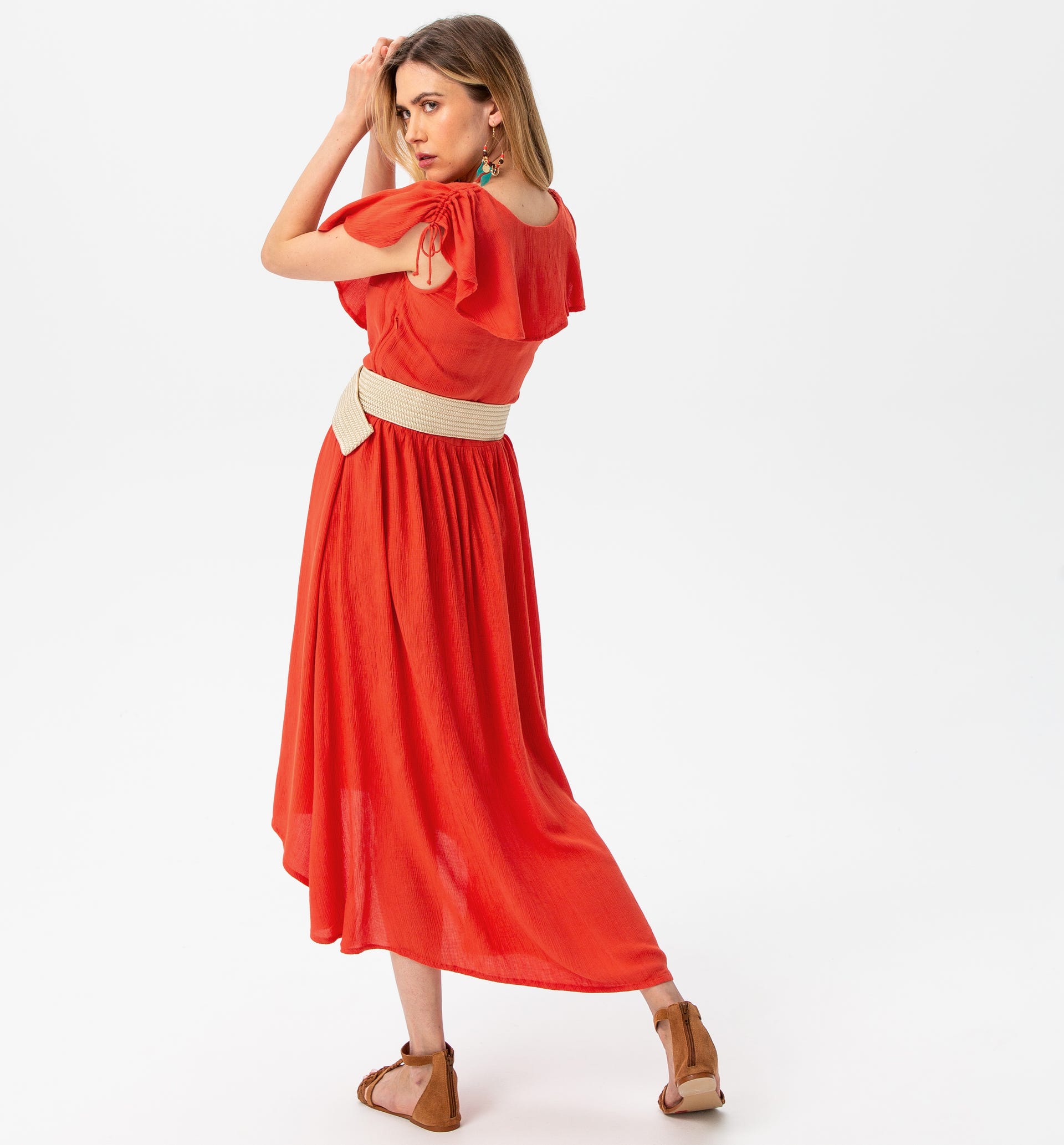 Gekrepptes Maxikleid