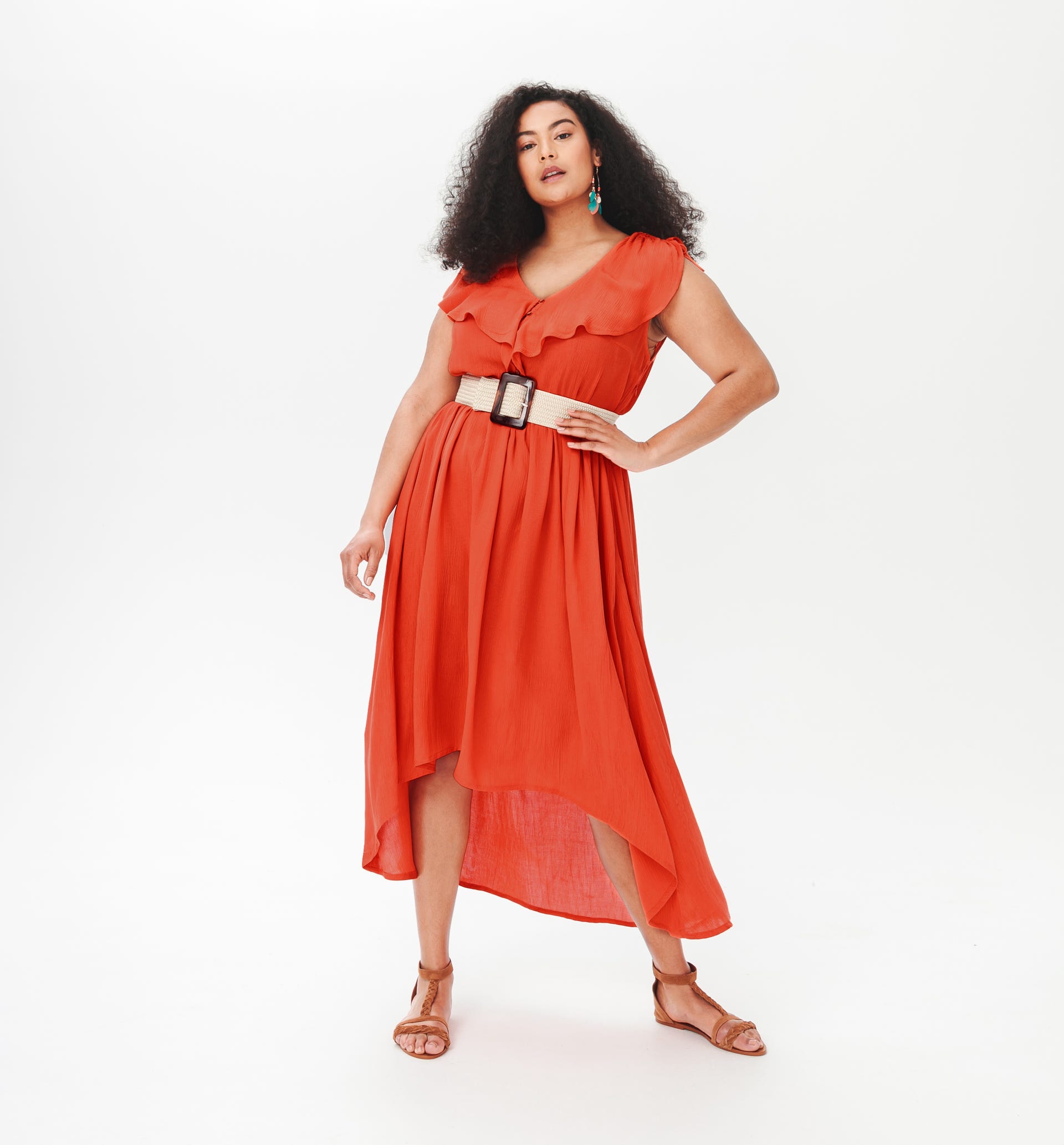 Gekrepptes Maxikleid