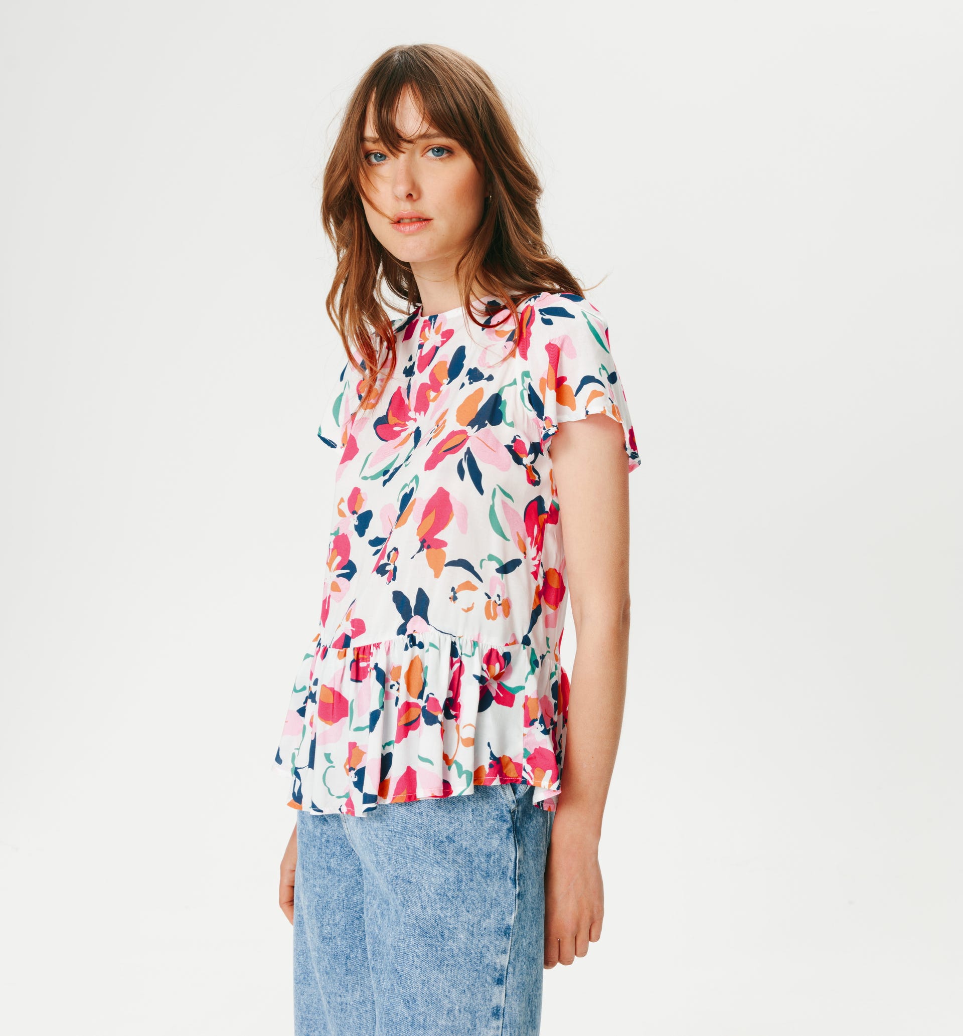 Blusa con scollatura retro