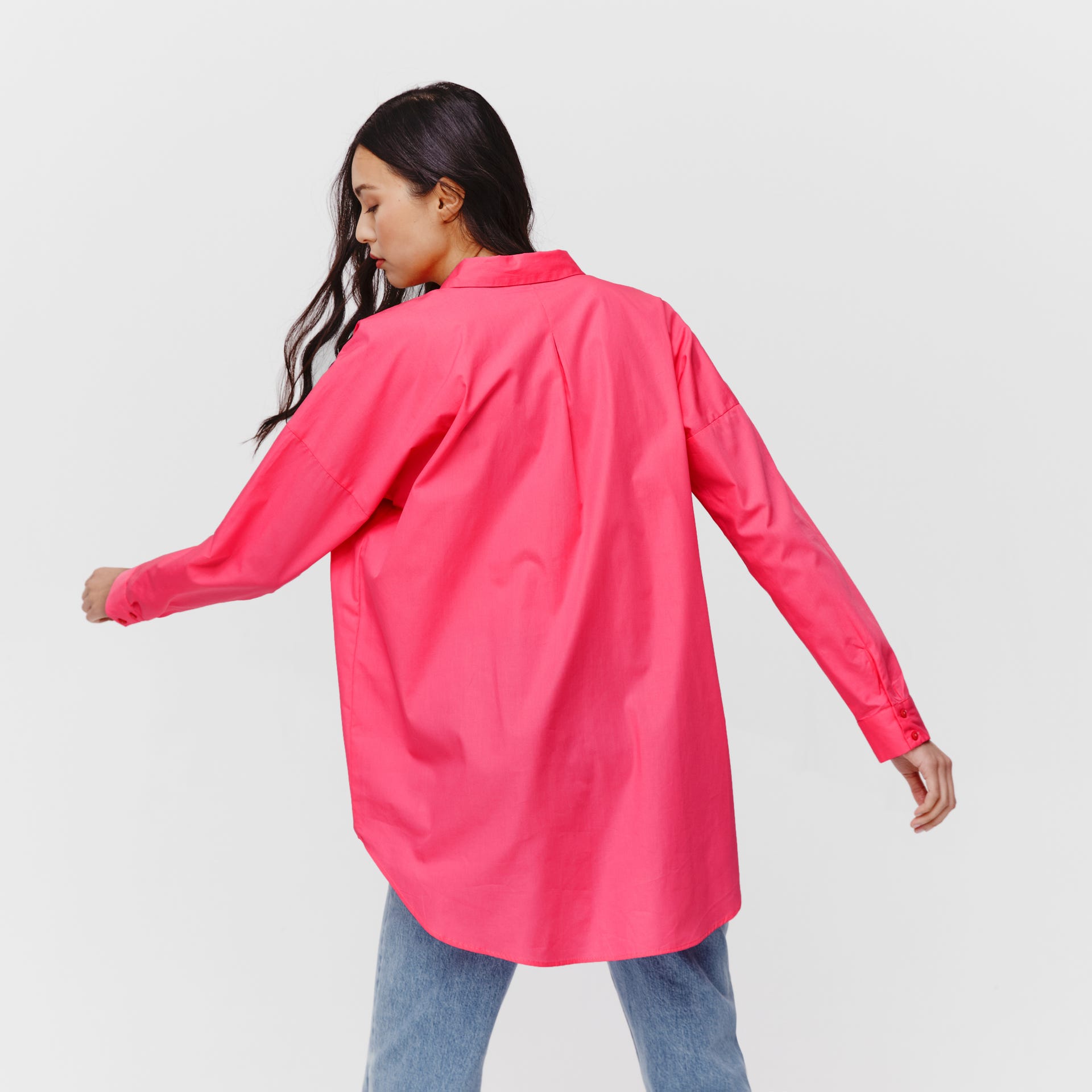 Long oversized shirt - Pale pink