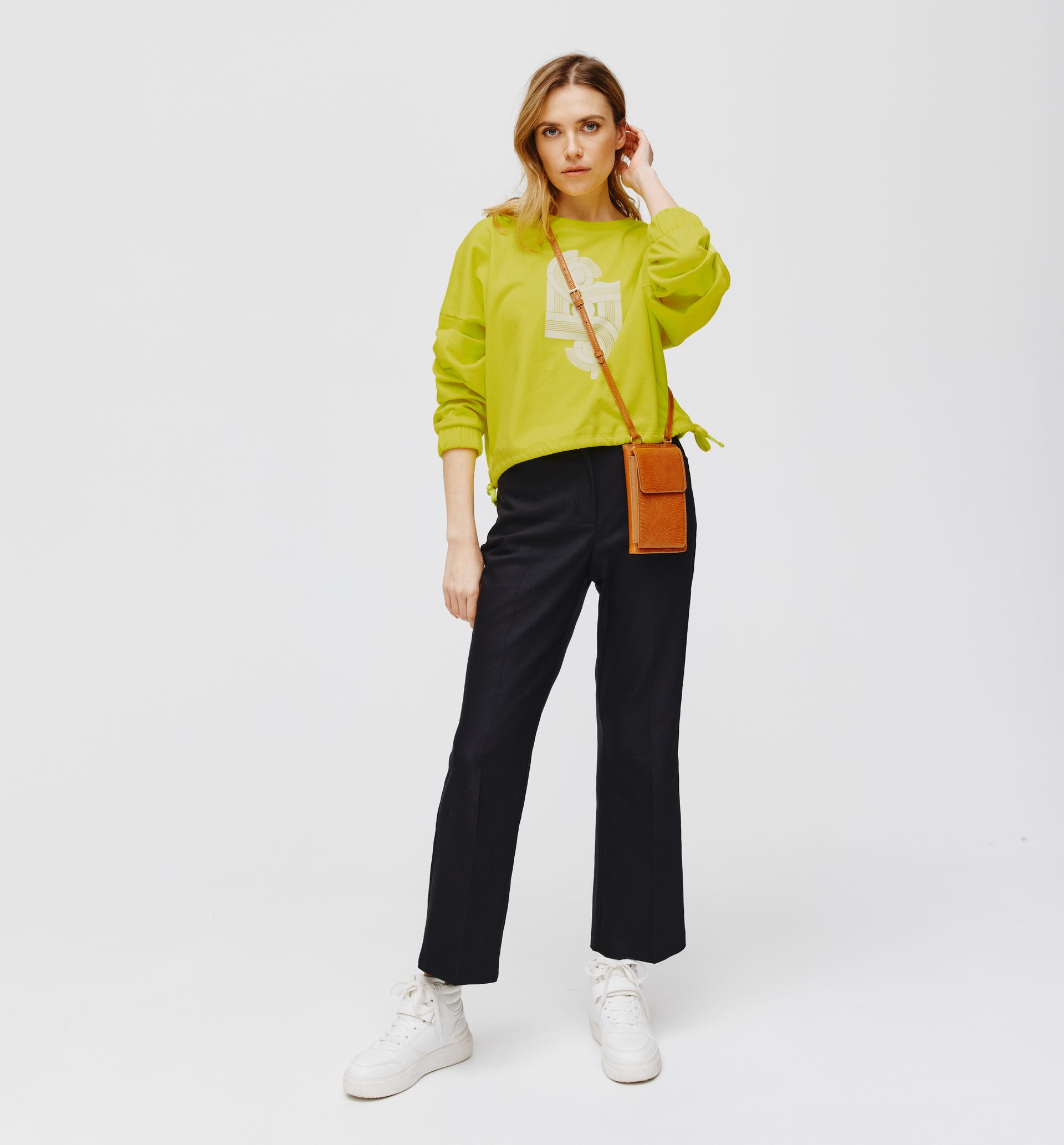 Sweatshirt mit Flockprint