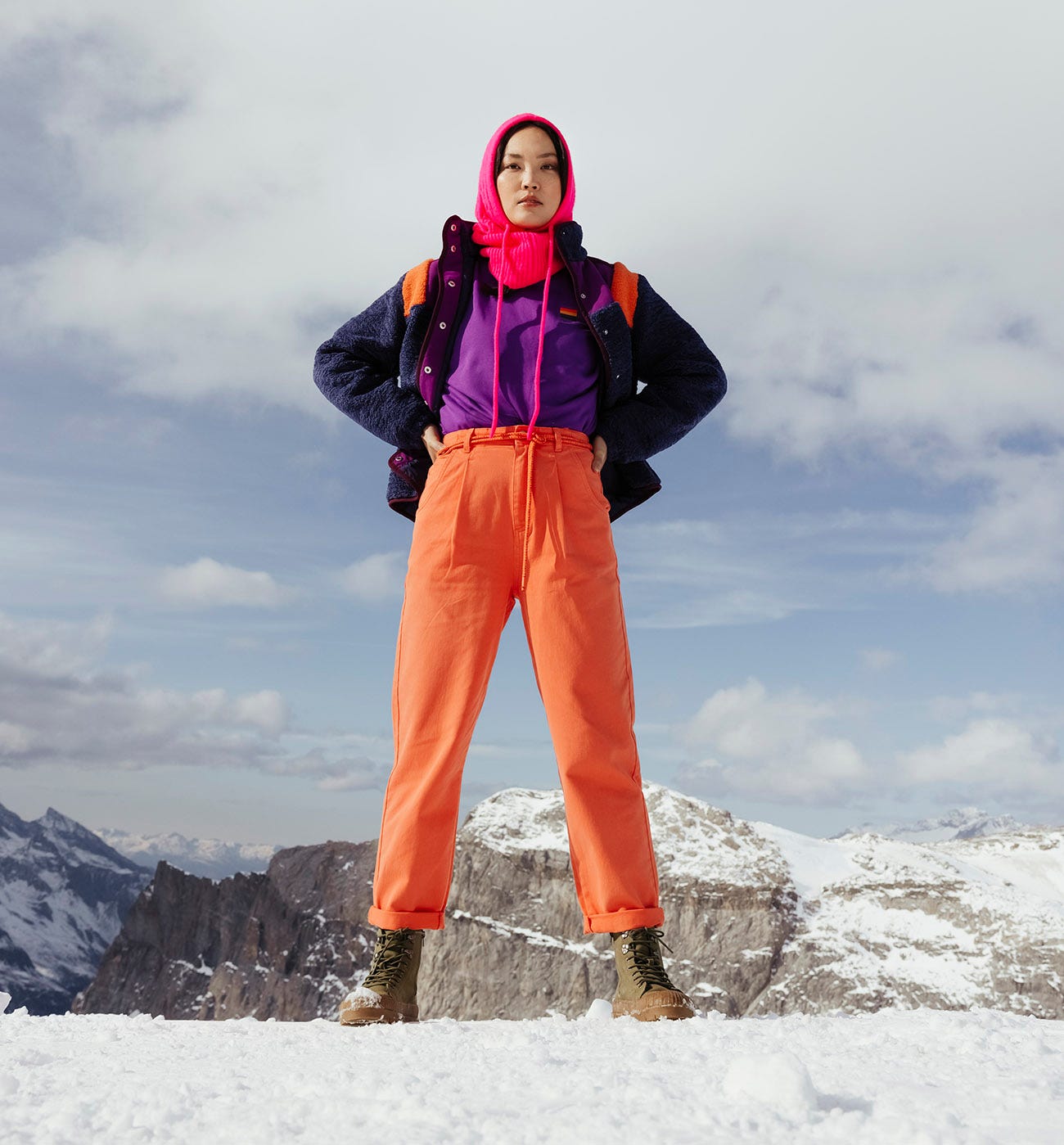 Pantalon taille haute ceinturé