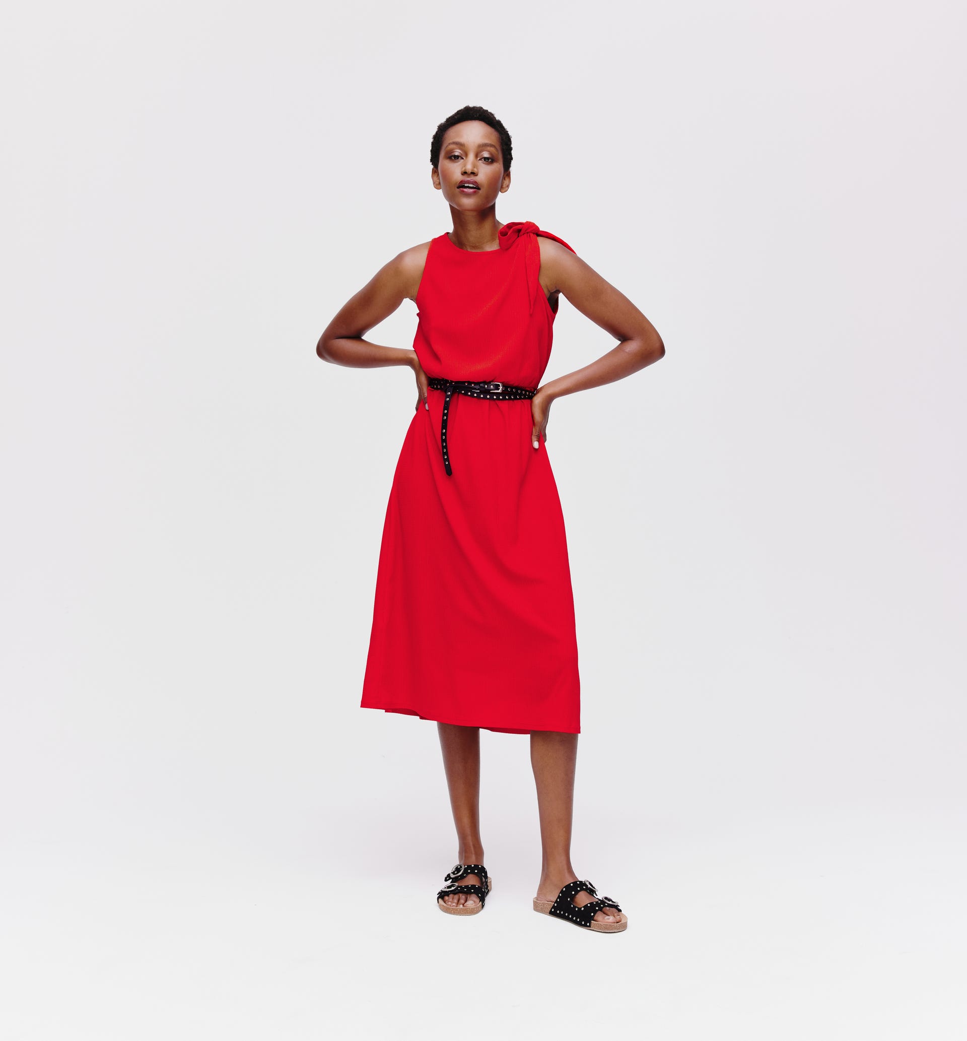 Tie-shoulder dress