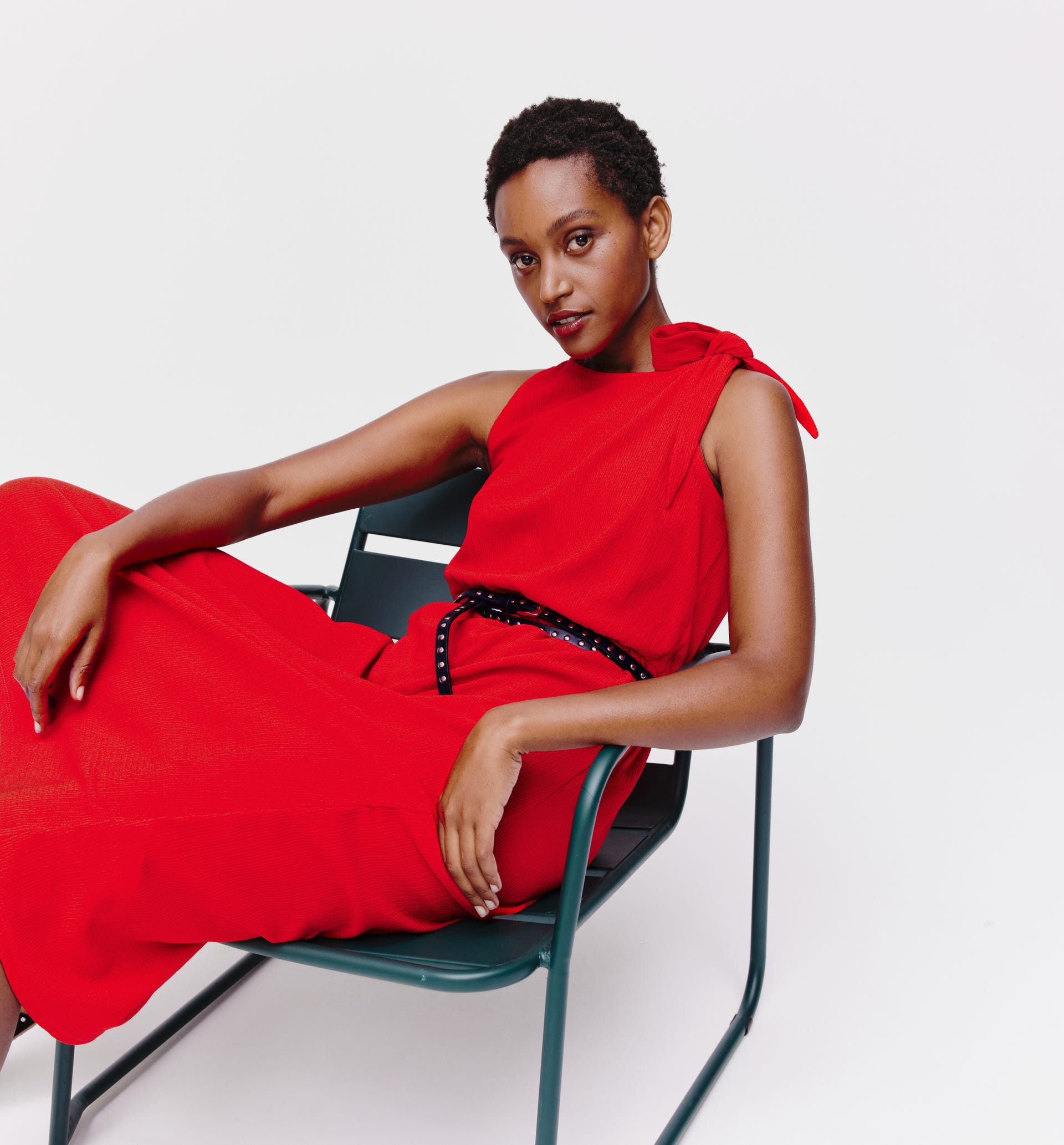 Tie-shoulder dress