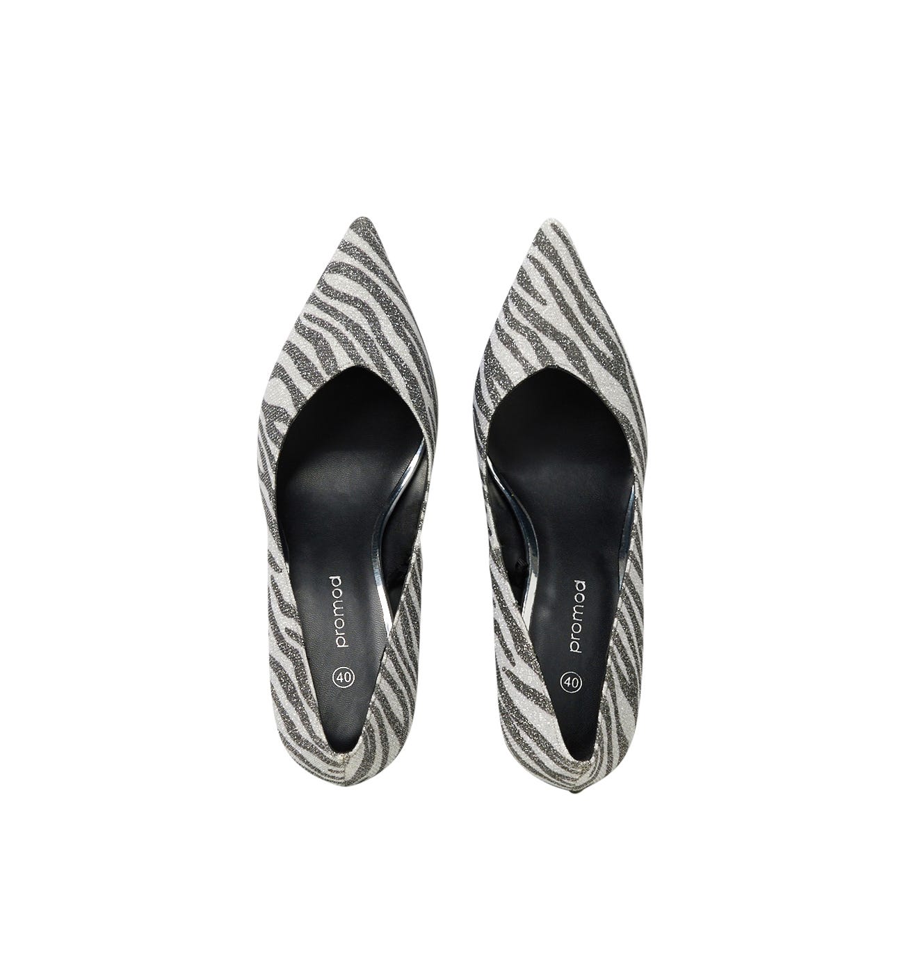 Zapatos tacón cebra brillantes
