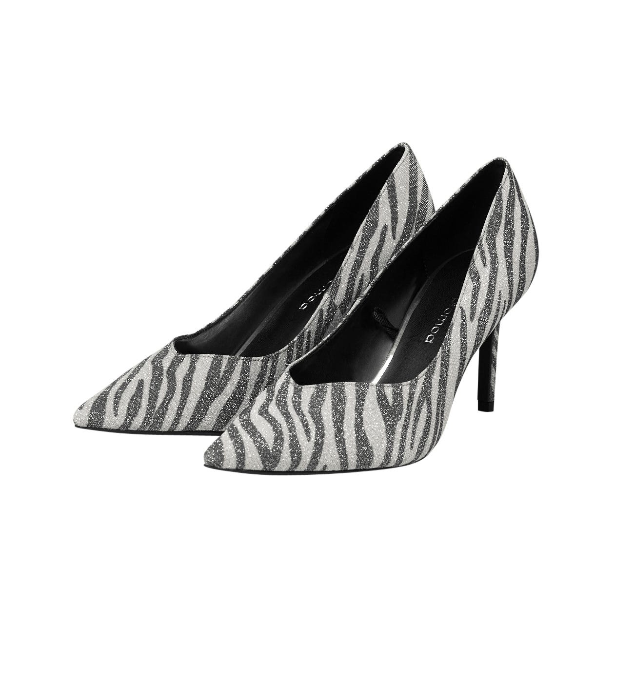 Zapatos tacón cebra brillantes